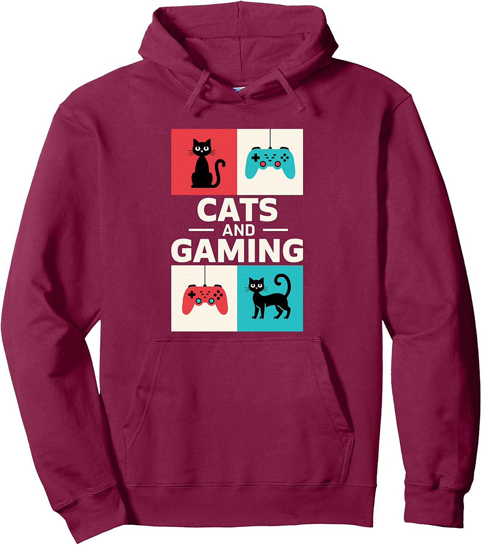 Gamer Cat Unisex Hoodie Cozy Pullover for Casual Wear