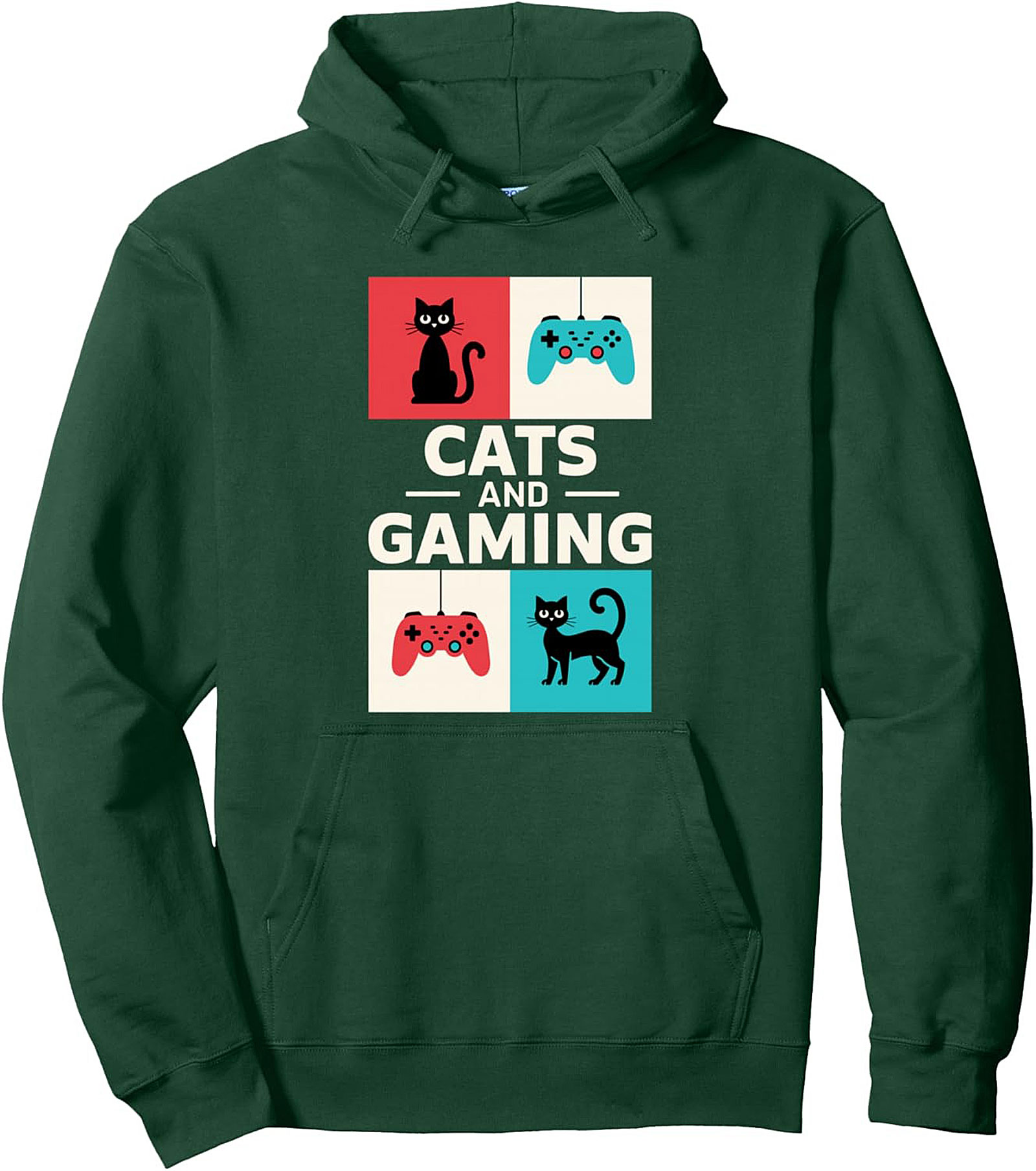 Gamer Cat Unisex Hoodie Cozy Pullover for Casual Wear