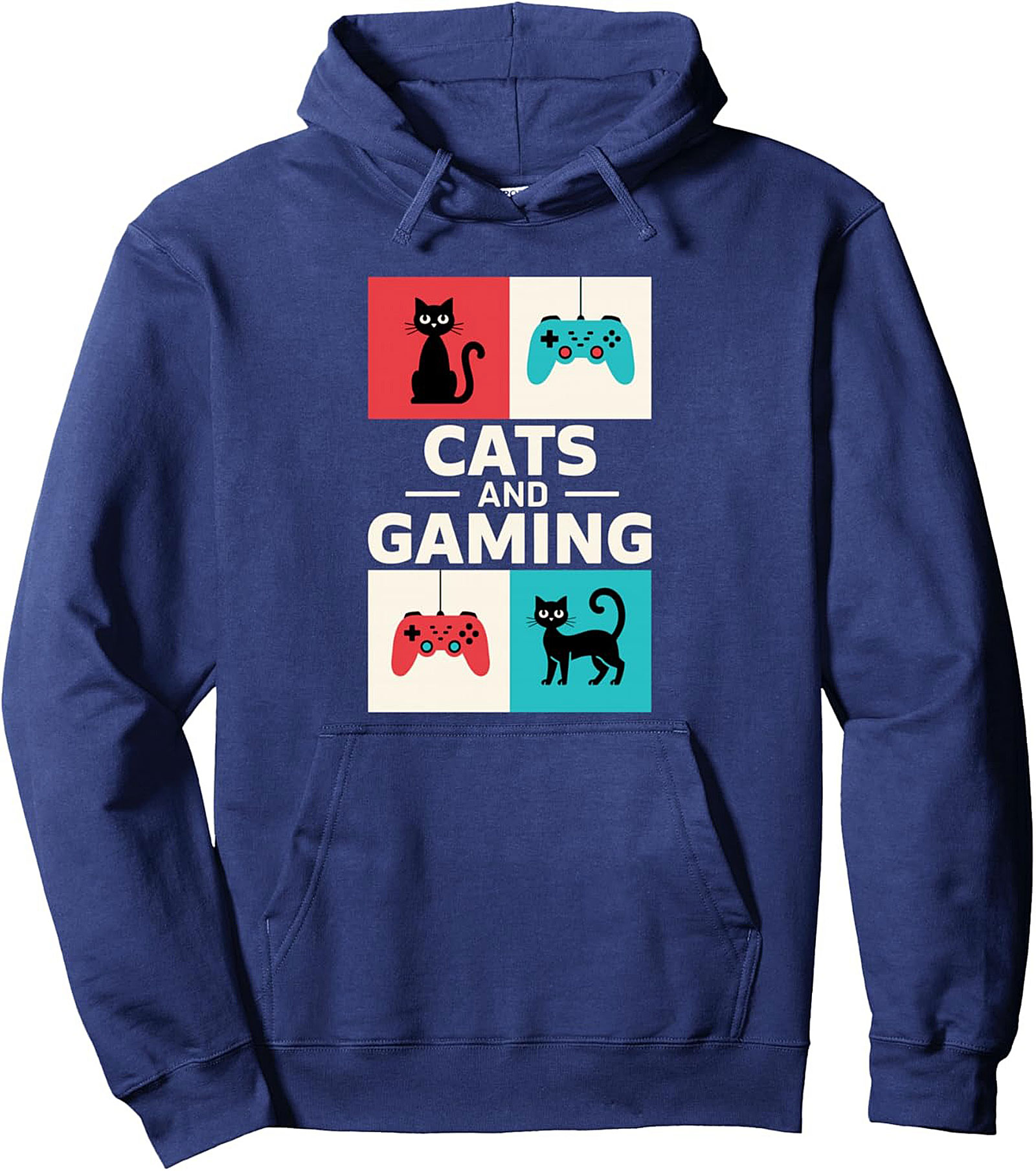 Gamer Cat Unisex Hoodie Cozy Pullover for Casual Wear