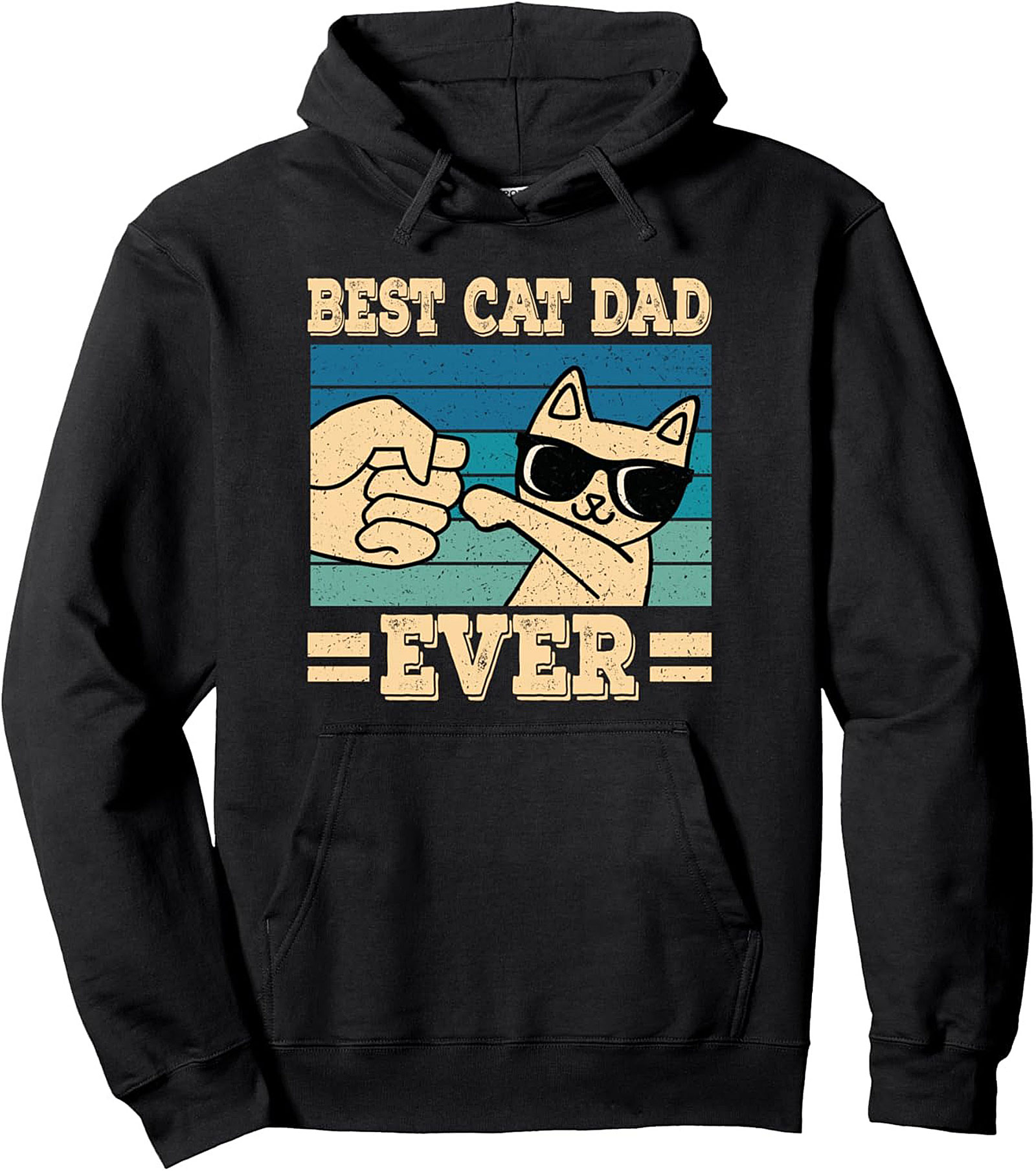 Best Cat Dad Ever Pullover Hoodie Cat Lover Gift