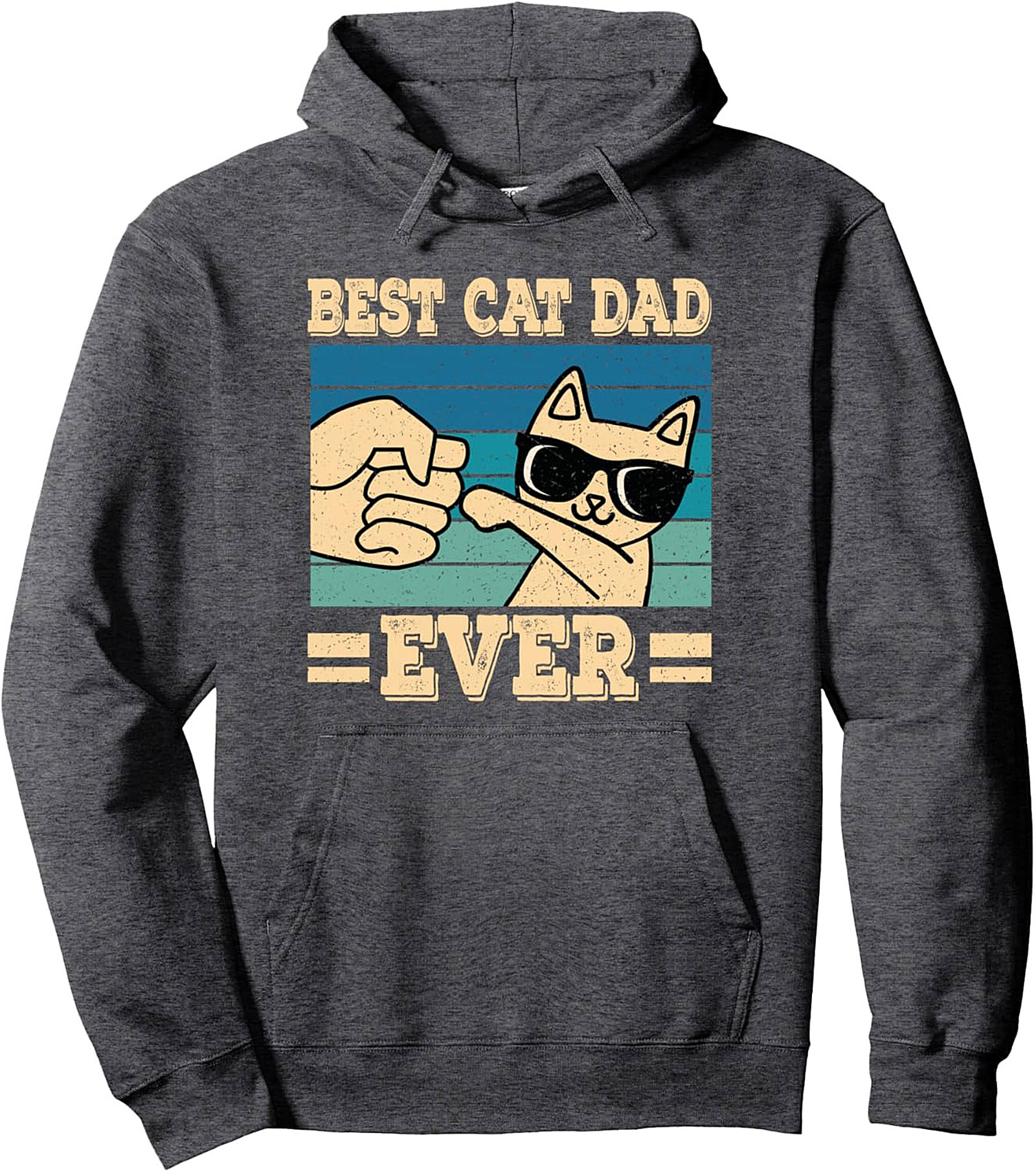 Best Cat Dad Ever Pullover Hoodie Cat Lover Gift
