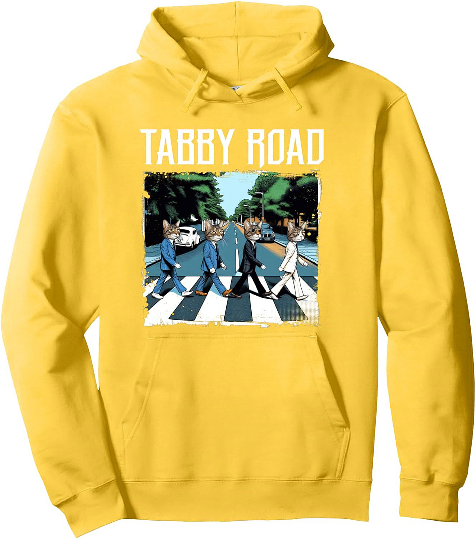 Tabby Road Cat Lover Pullover Hoodie Funny Graphic Hoodie