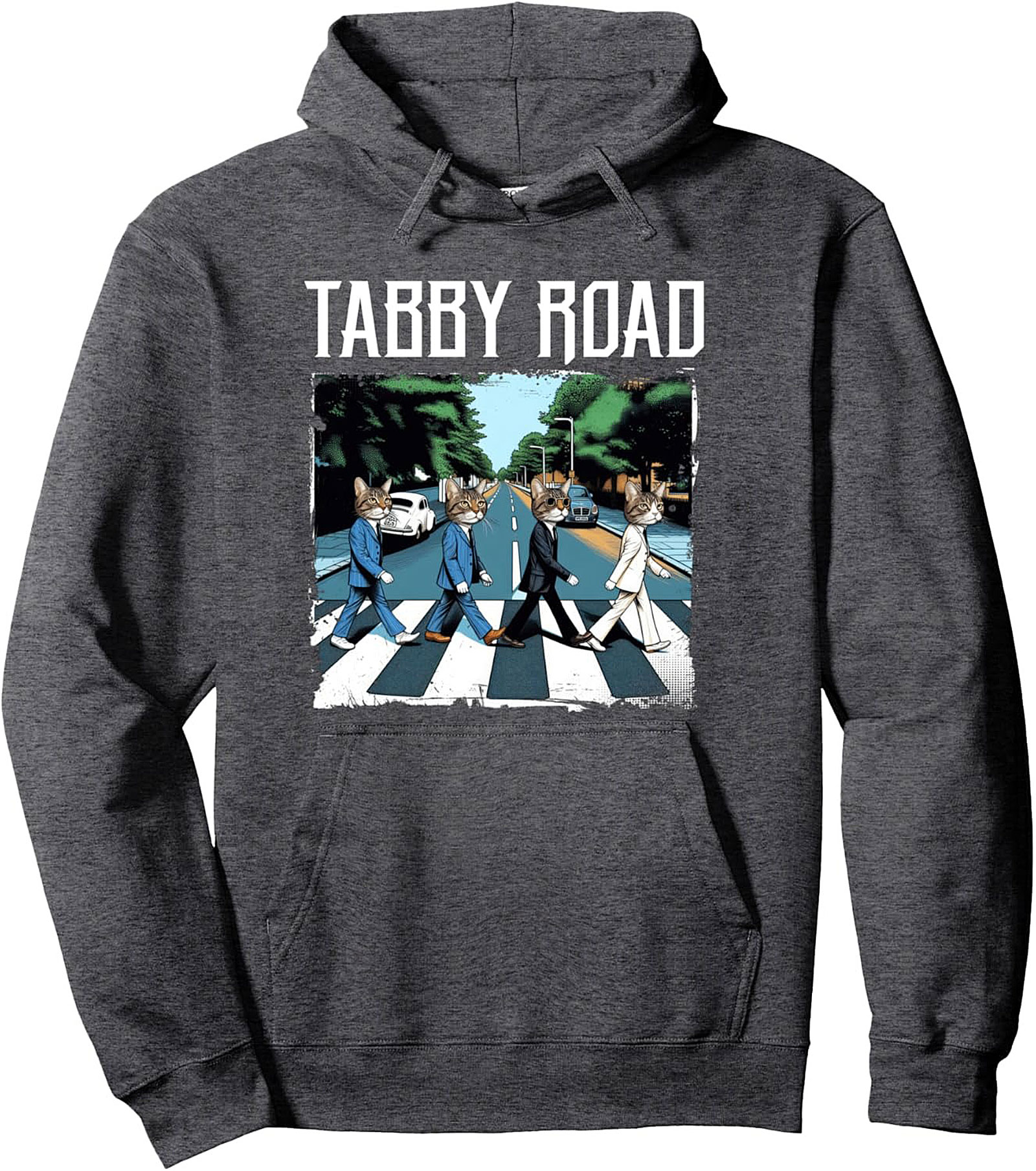 Tabby Road Cat Lover Pullover Hoodie Funny Graphic Hoodie