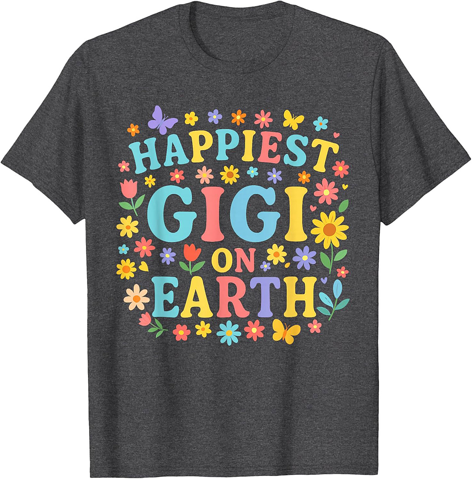 Happiest Gigi On Earth T-shirt Retro Floral Grandma Tee