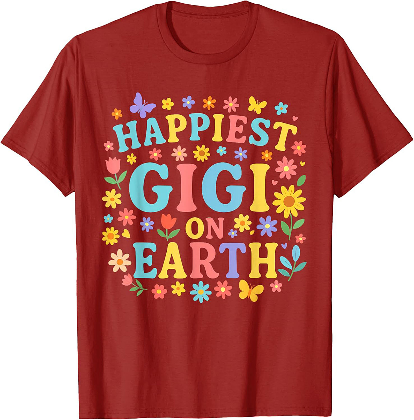 Happiest Gigi On Earth T-shirt Retro Floral Grandma Tee