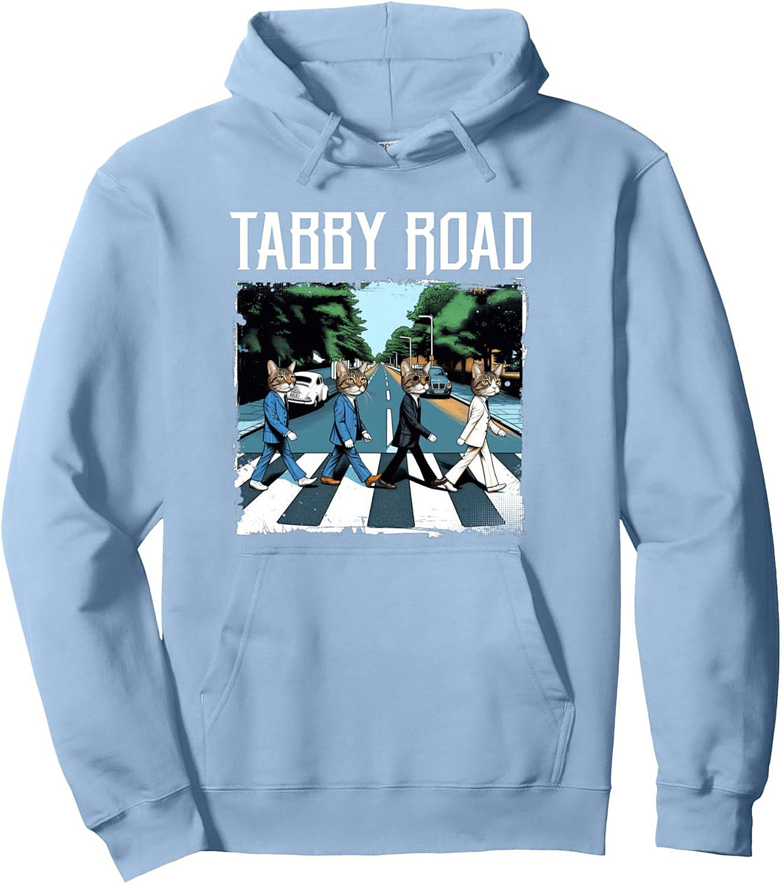 Tabby Road Cat Lover Pullover Hoodie Funny Graphic Hoodie