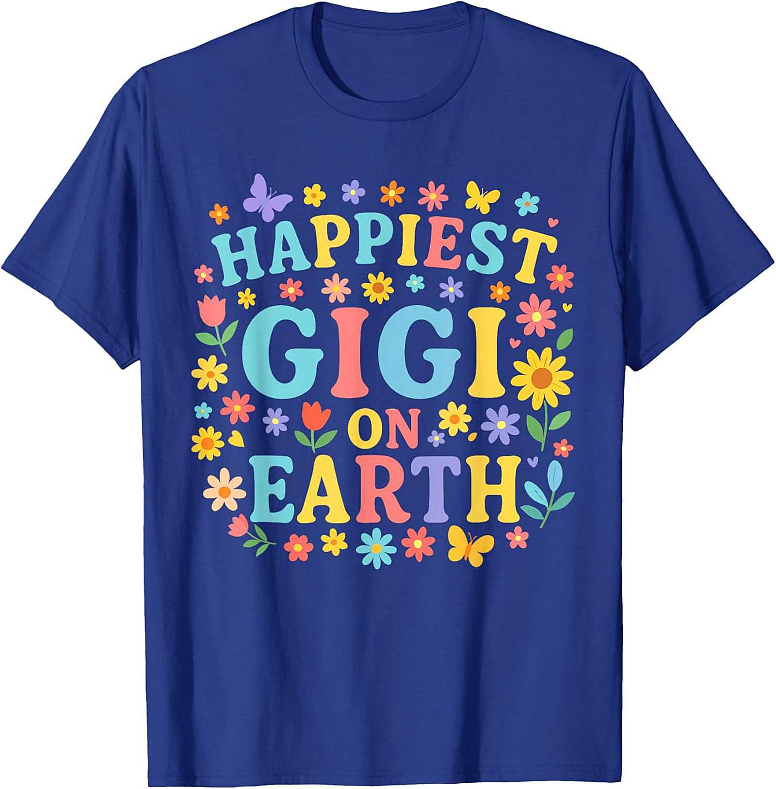 Happiest Gigi On Earth T-shirt Retro Floral Grandma Tee