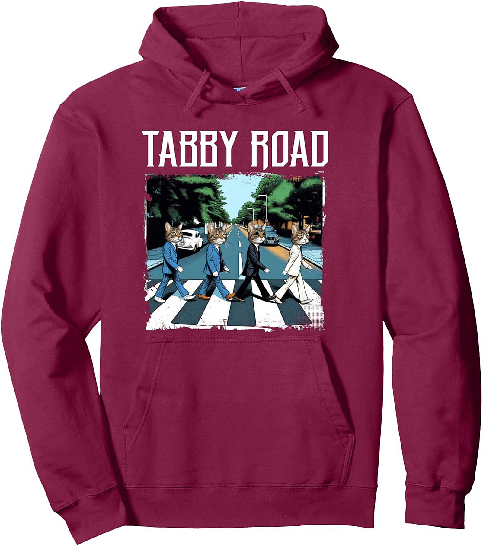 Tabby Road Cat Lover Pullover Hoodie Funny Graphic Hoodie