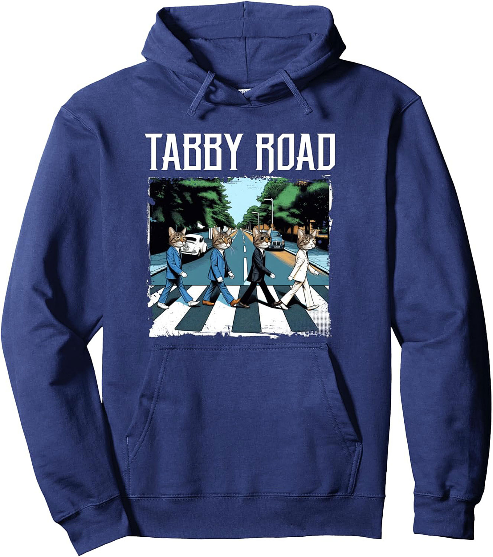 Tabby Road Cat Lover Pullover Hoodie Funny Graphic Hoodie