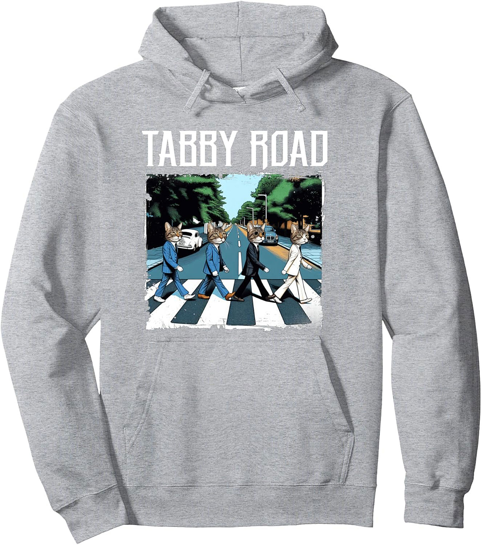 Tabby Road Cat Lover Pullover Hoodie Funny Graphic Hoodie