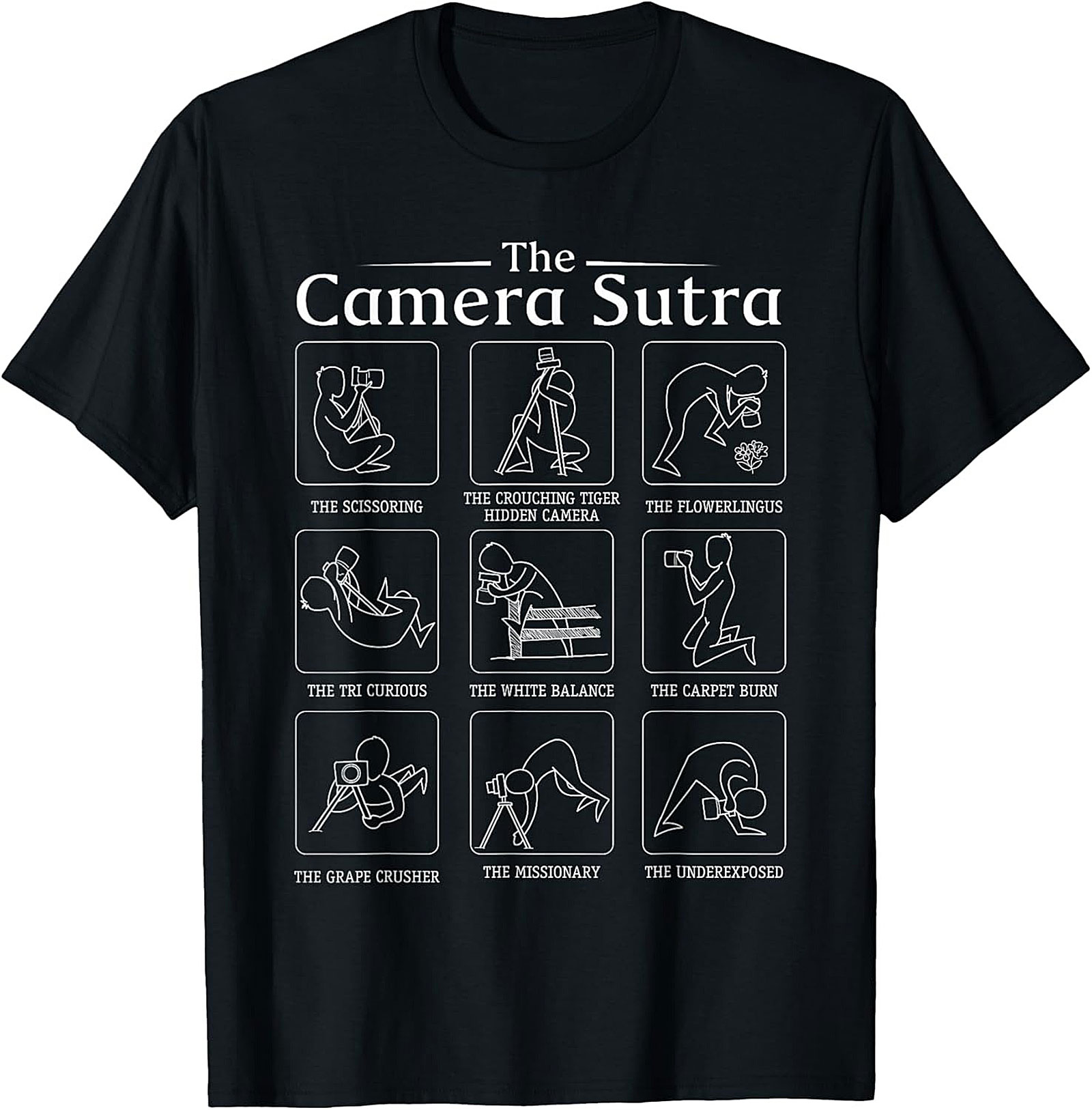 Camera Sutra Photographer Graphic Tee | Funny Unisex Shirt