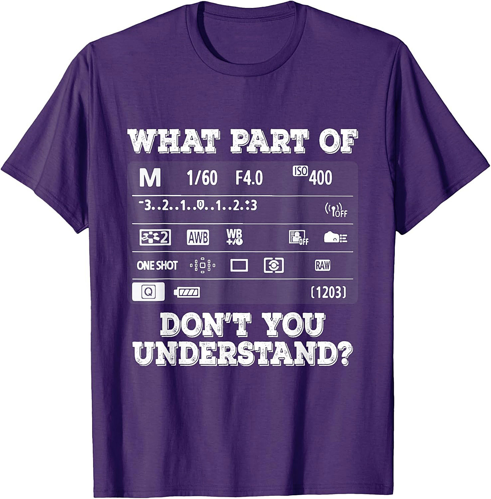 Manual Mode Mystery Photographer Graphic Tee | Funny Shirt