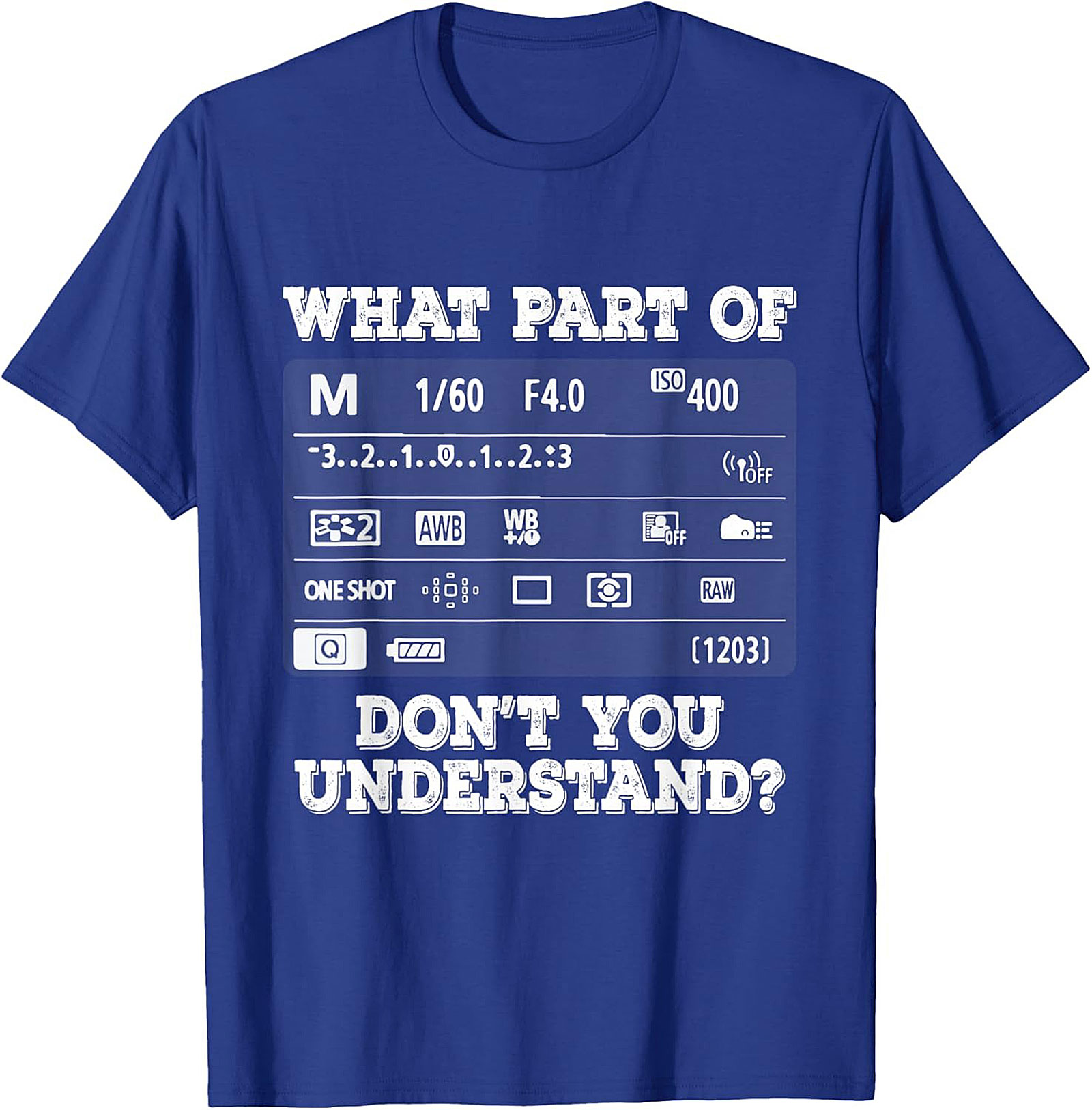 Manual Mode Mystery Photographer Graphic Tee | Funny Shirt