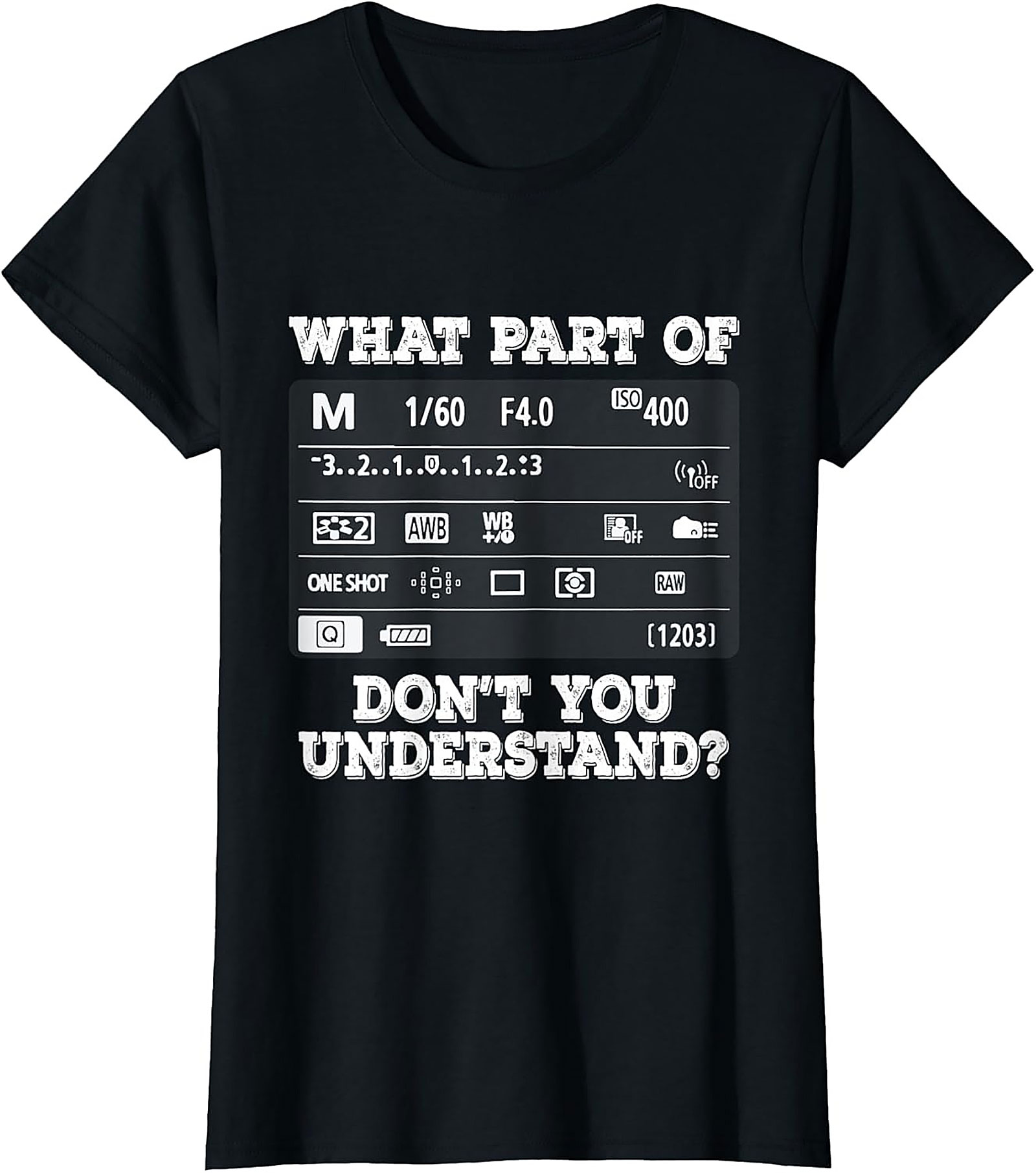 Manual Mode Mystery Photographer Graphic Tee | Funny Shirt