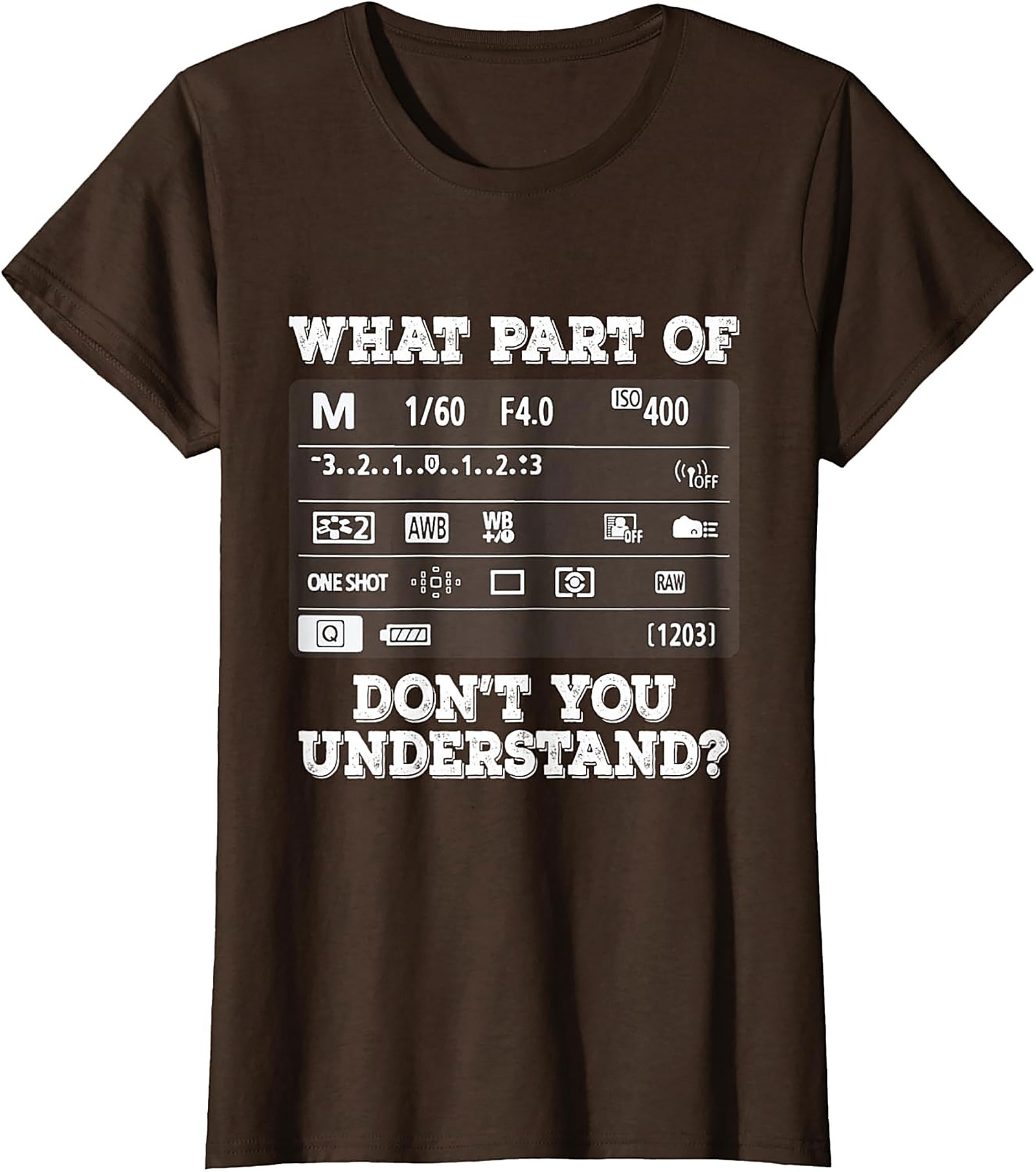 Manual Mode Mystery Photographer Graphic Tee | Funny Shirt