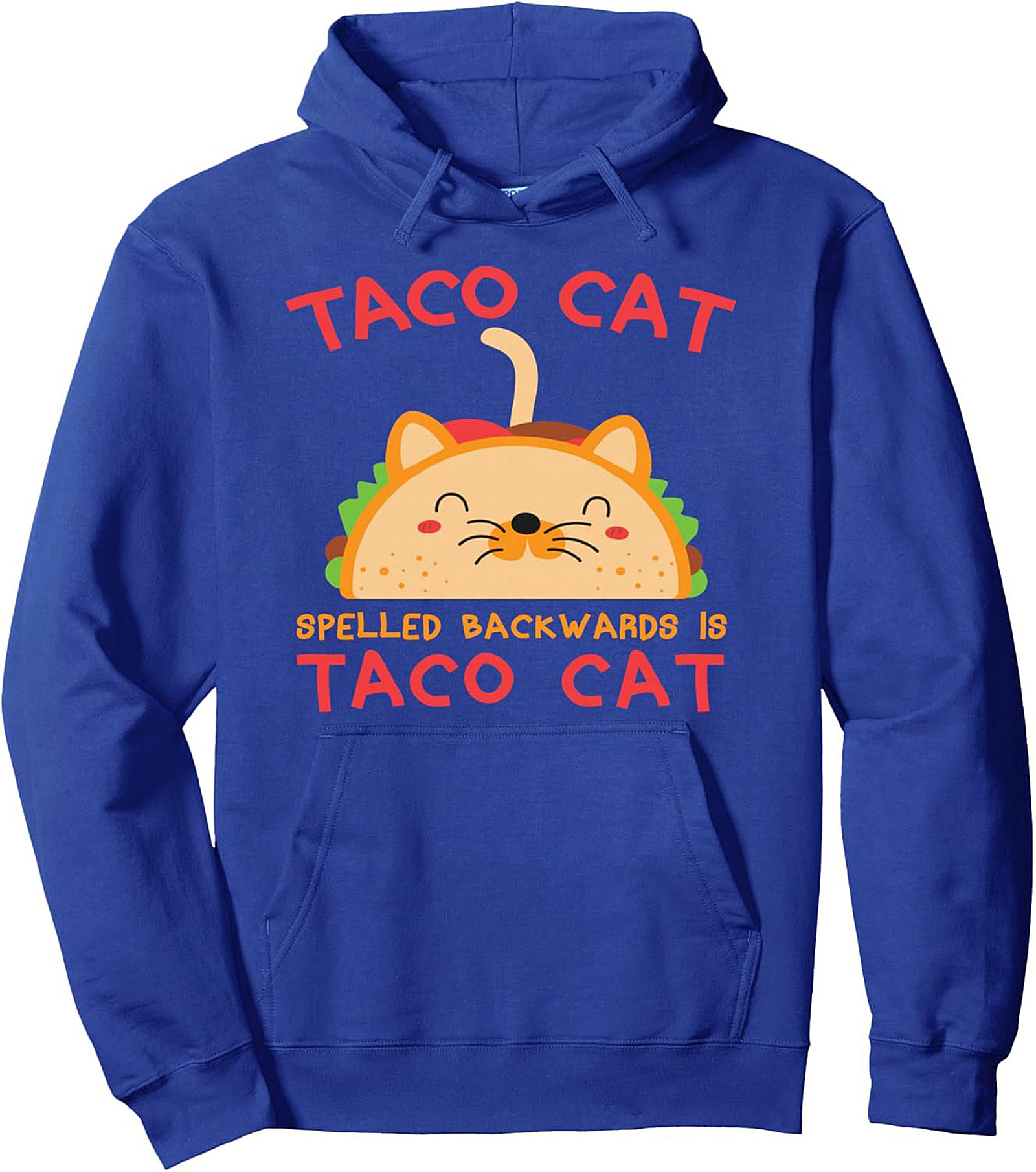 Taco Cat Pullover Hoodie Funny Palindrome Graphic