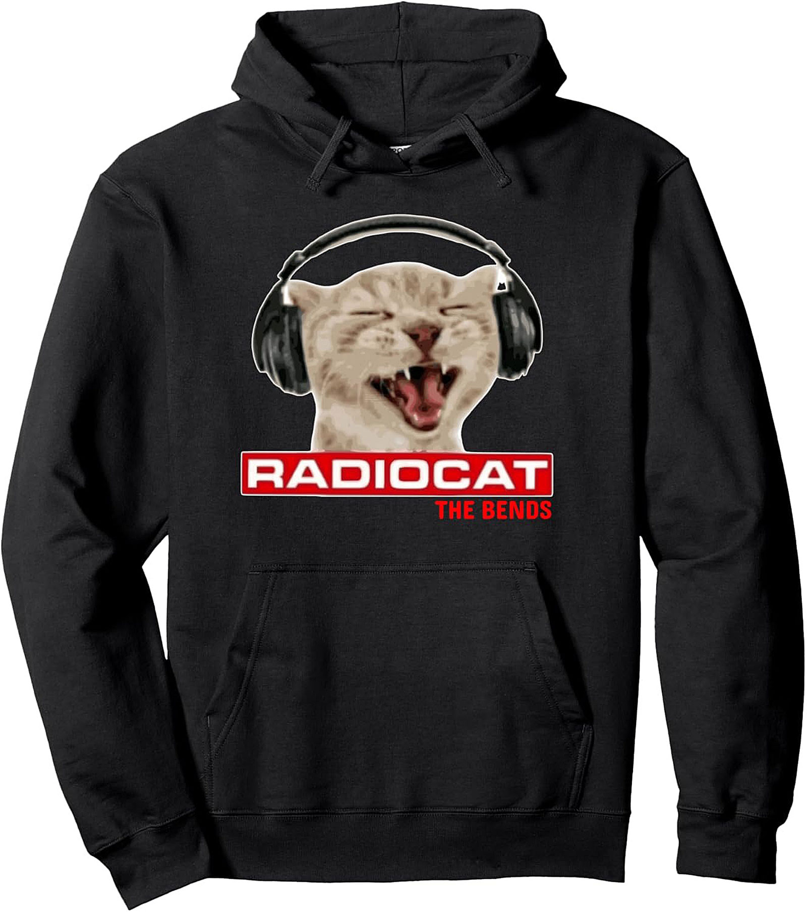 Radio Cat The Bends Graphic Pullover Hoodie Funny Music Gift