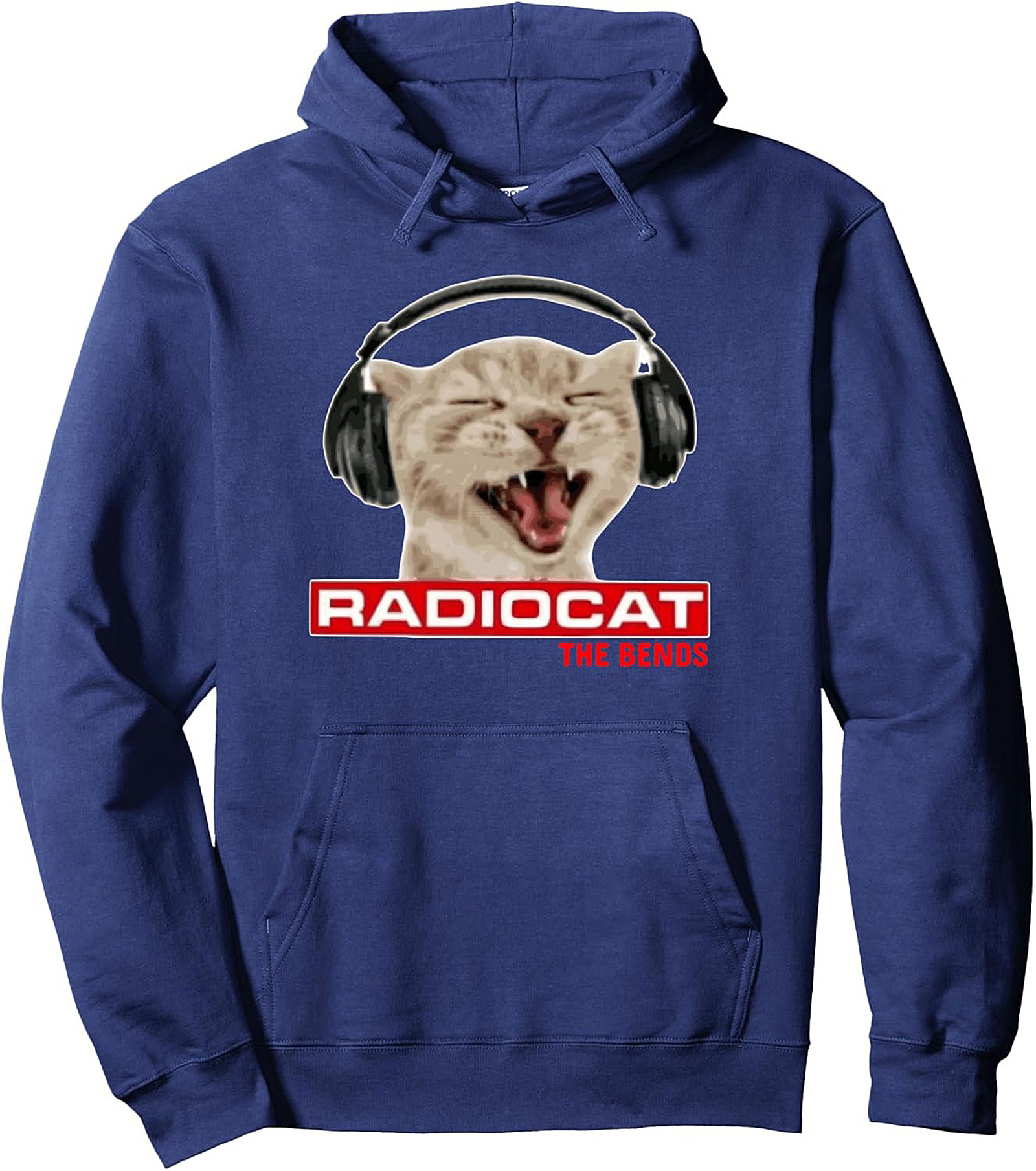 Radio Cat The Bends Graphic Pullover Hoodie Funny Music Gift