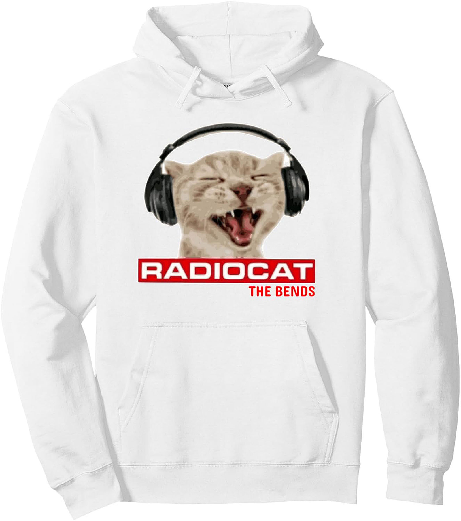 Radio Cat The Bends Graphic Pullover Hoodie Funny Music Gift