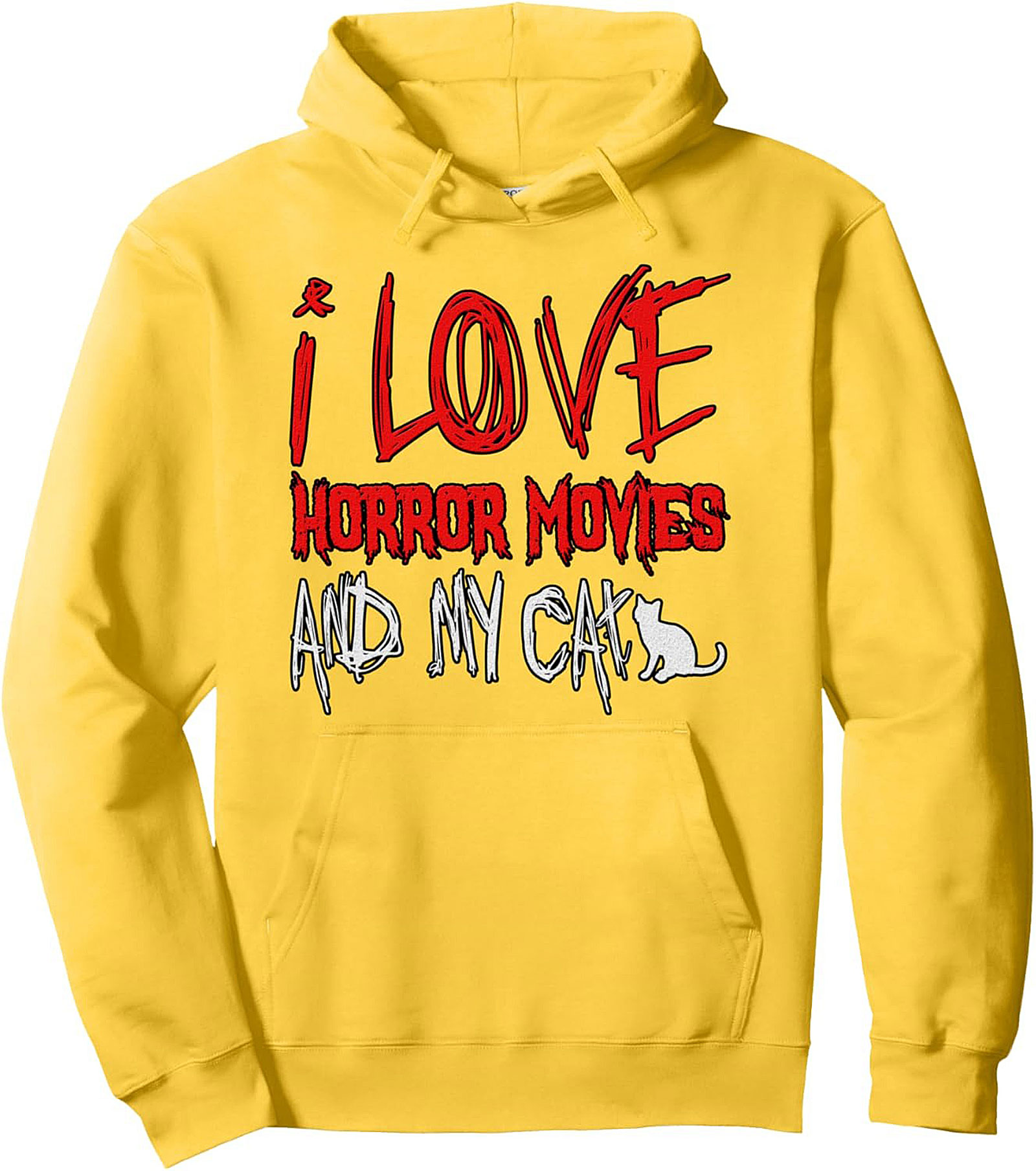 Horror Cat Lover Pullover Hoodie Cozy Unisex Graphic