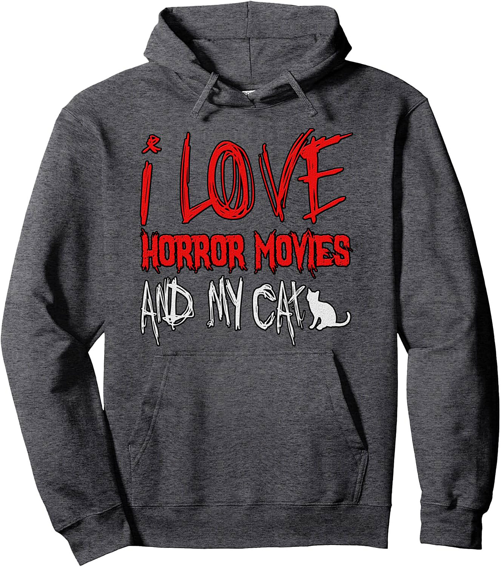 Horror Cat Lover Pullover Hoodie Cozy Unisex Graphic