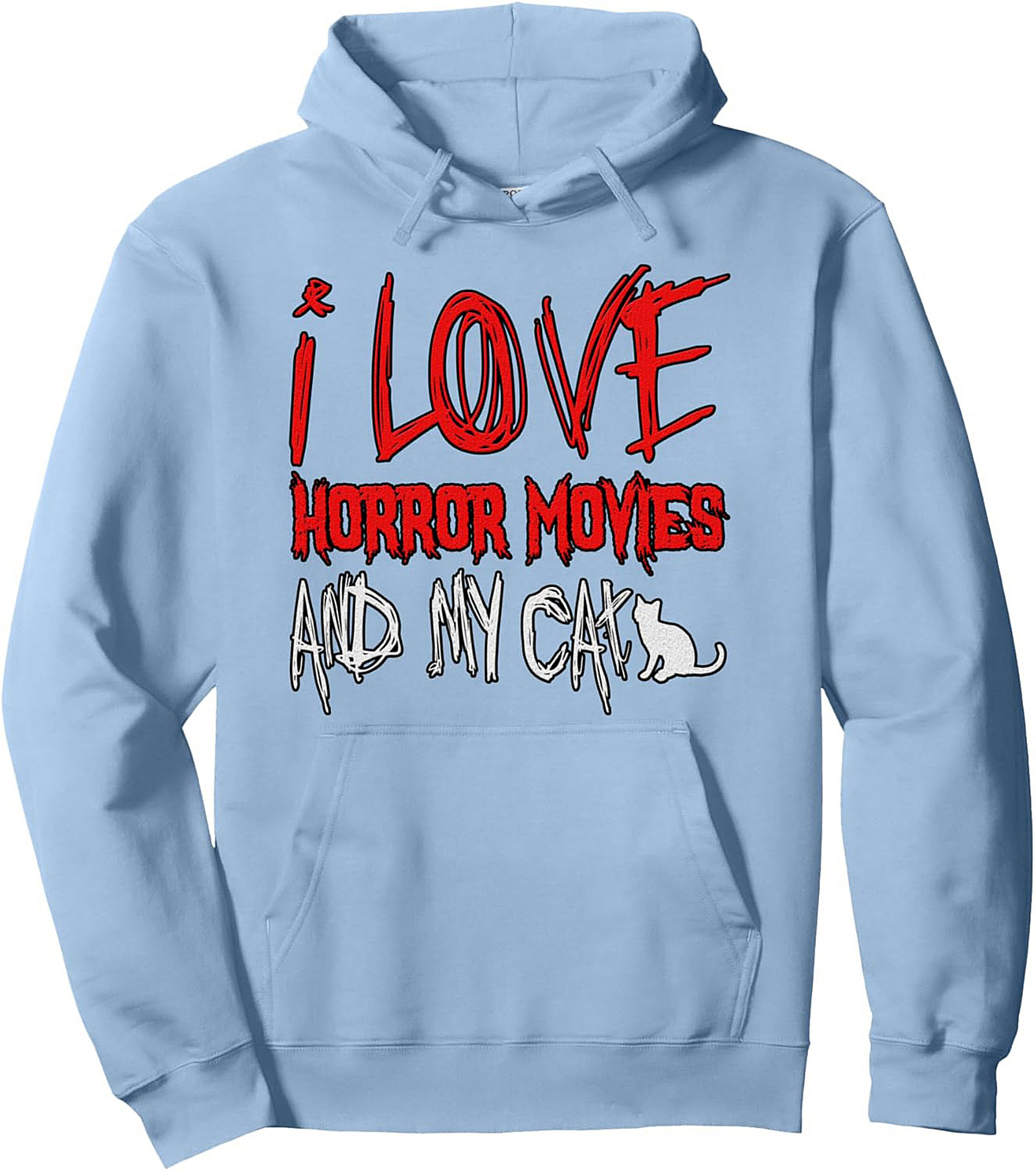 Horror Cat Lover Pullover Hoodie Cozy Unisex Graphic