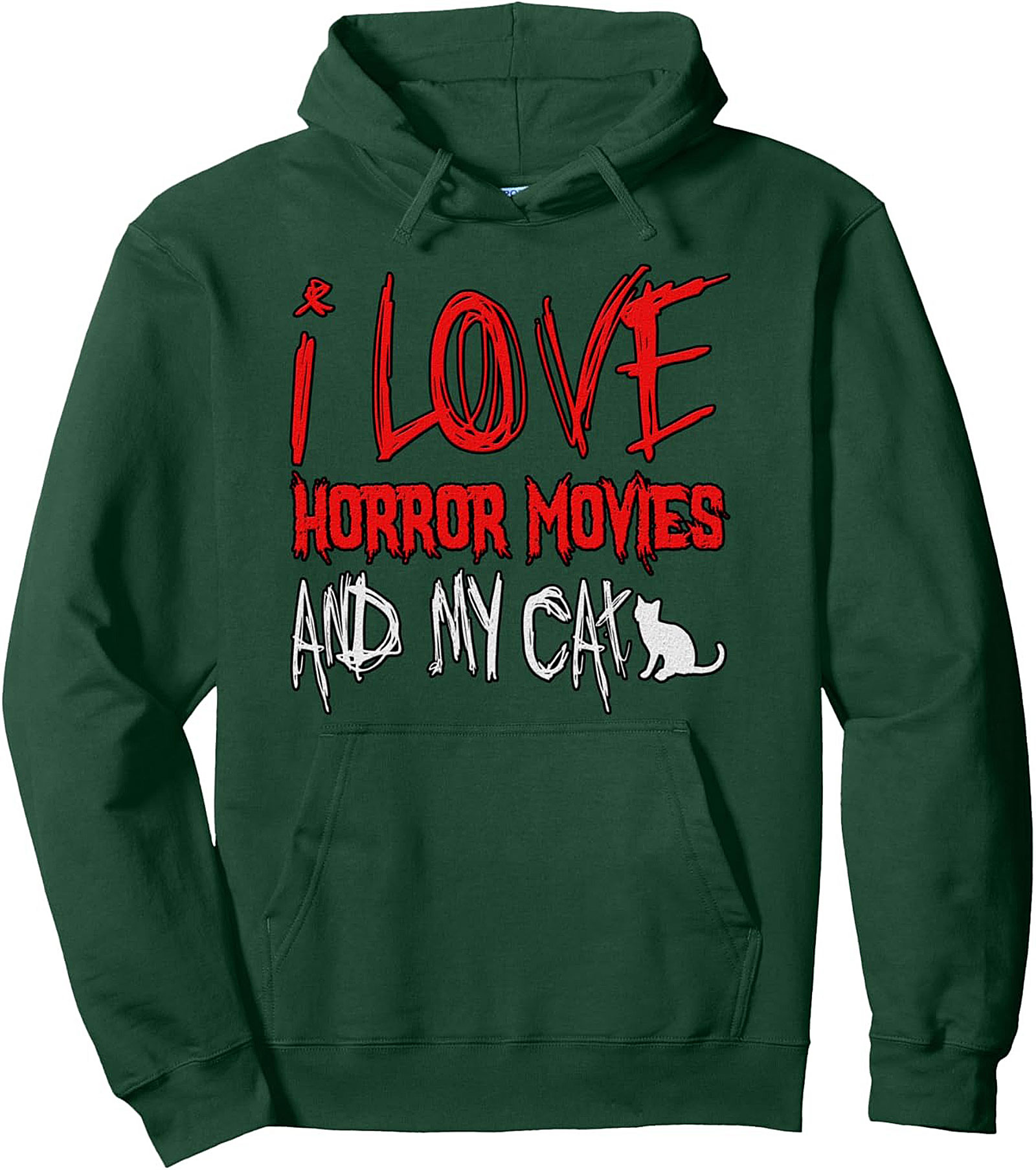 Horror Cat Lover Pullover Hoodie Cozy Unisex Graphic