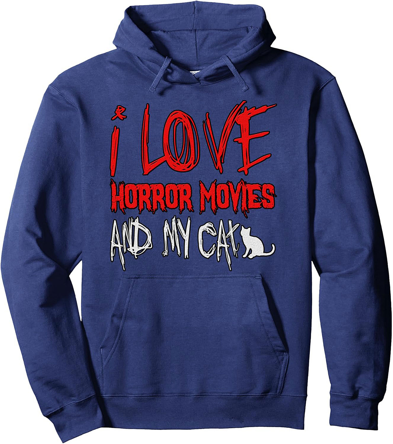 Horror Cat Lover Pullover Hoodie Cozy Unisex Graphic