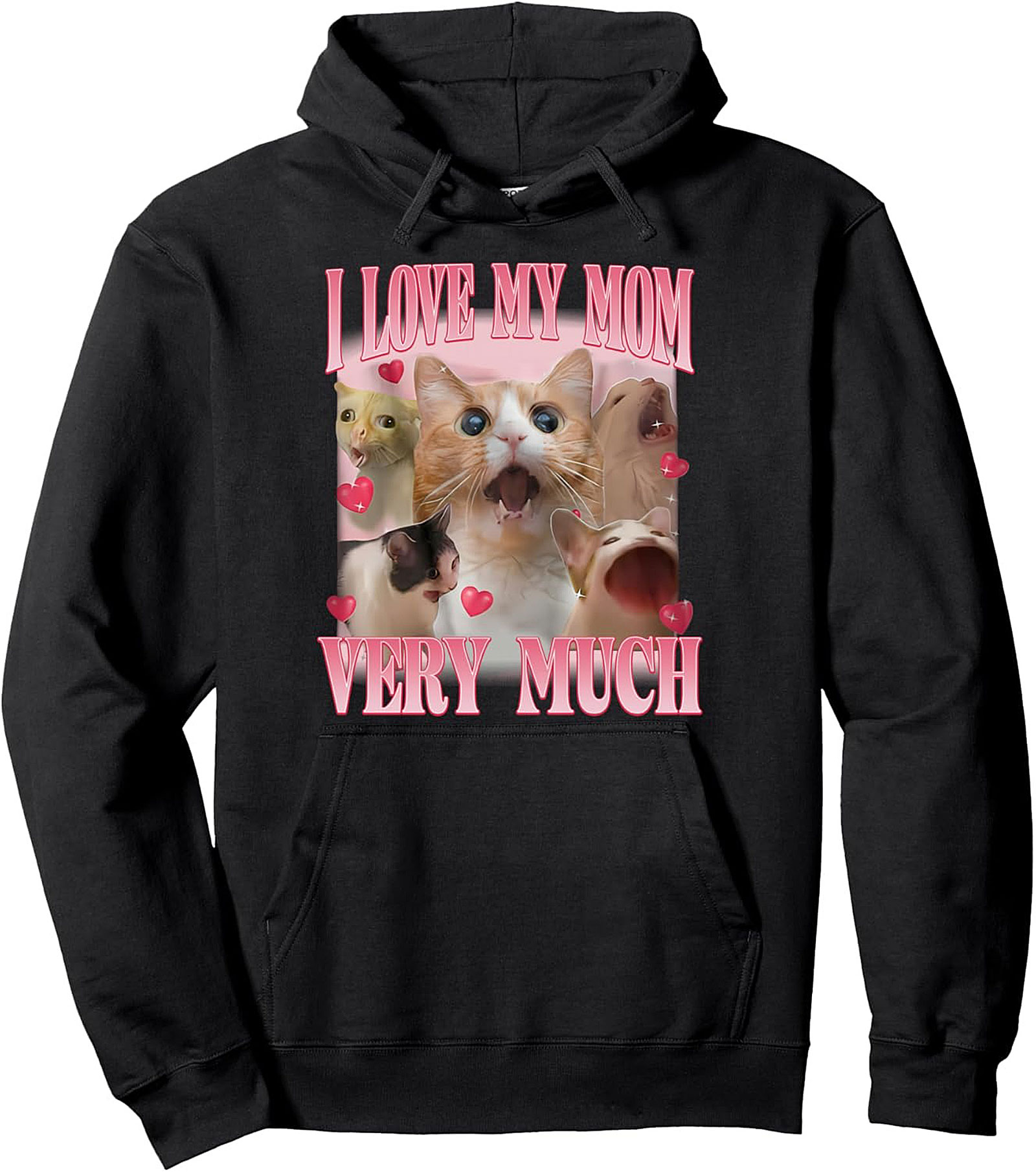 Meme Cat Mom Graphic Hoodie Funny Pullover Gift Idea