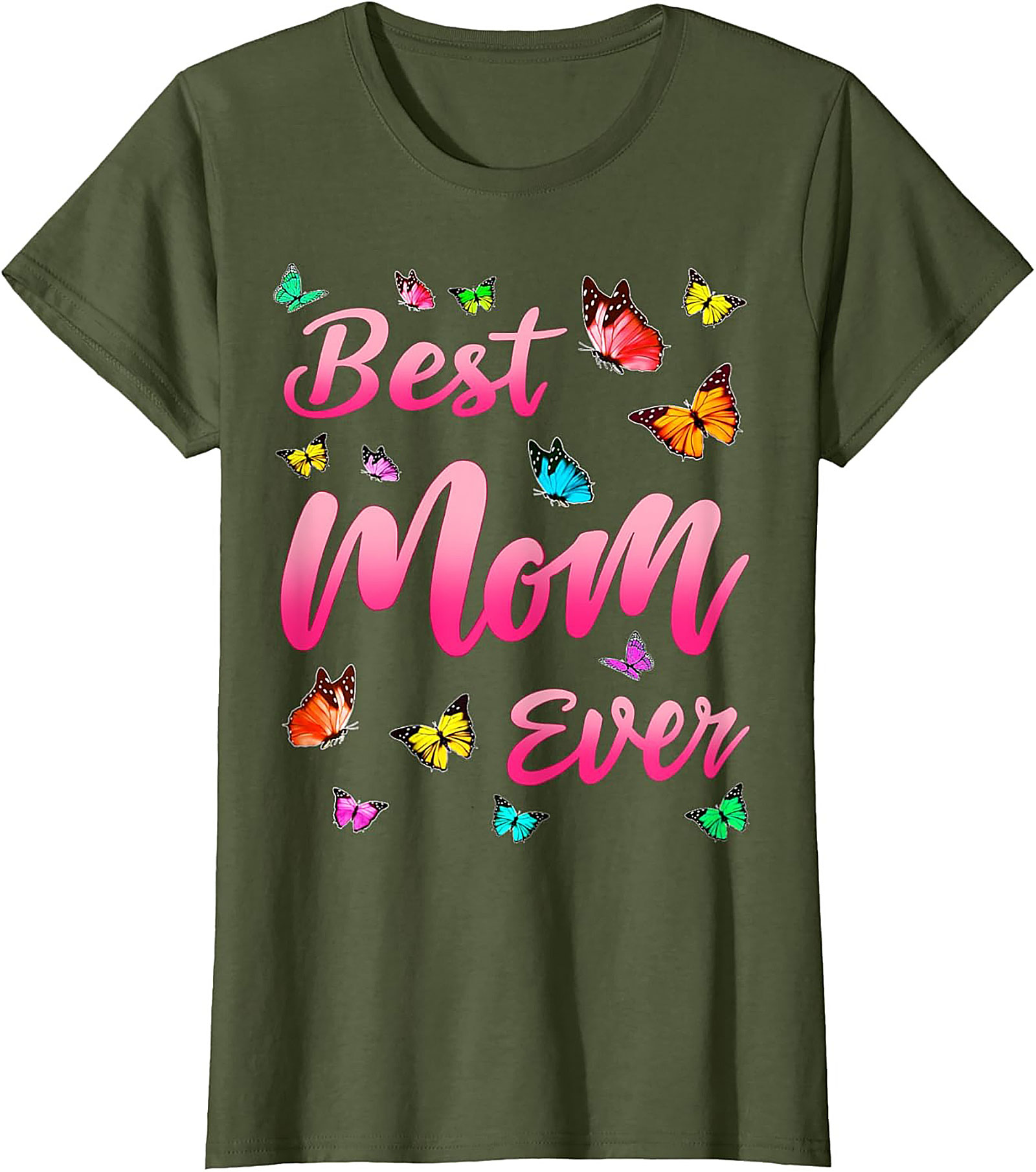 Best Mom Ever T-shirt Colorful Butterfly Mom Gift Tee