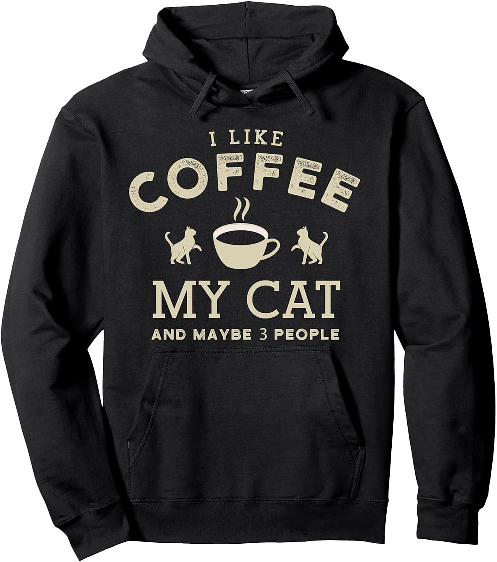 Cat Lover Coffee Graphic Hoodie Introvert Pullover