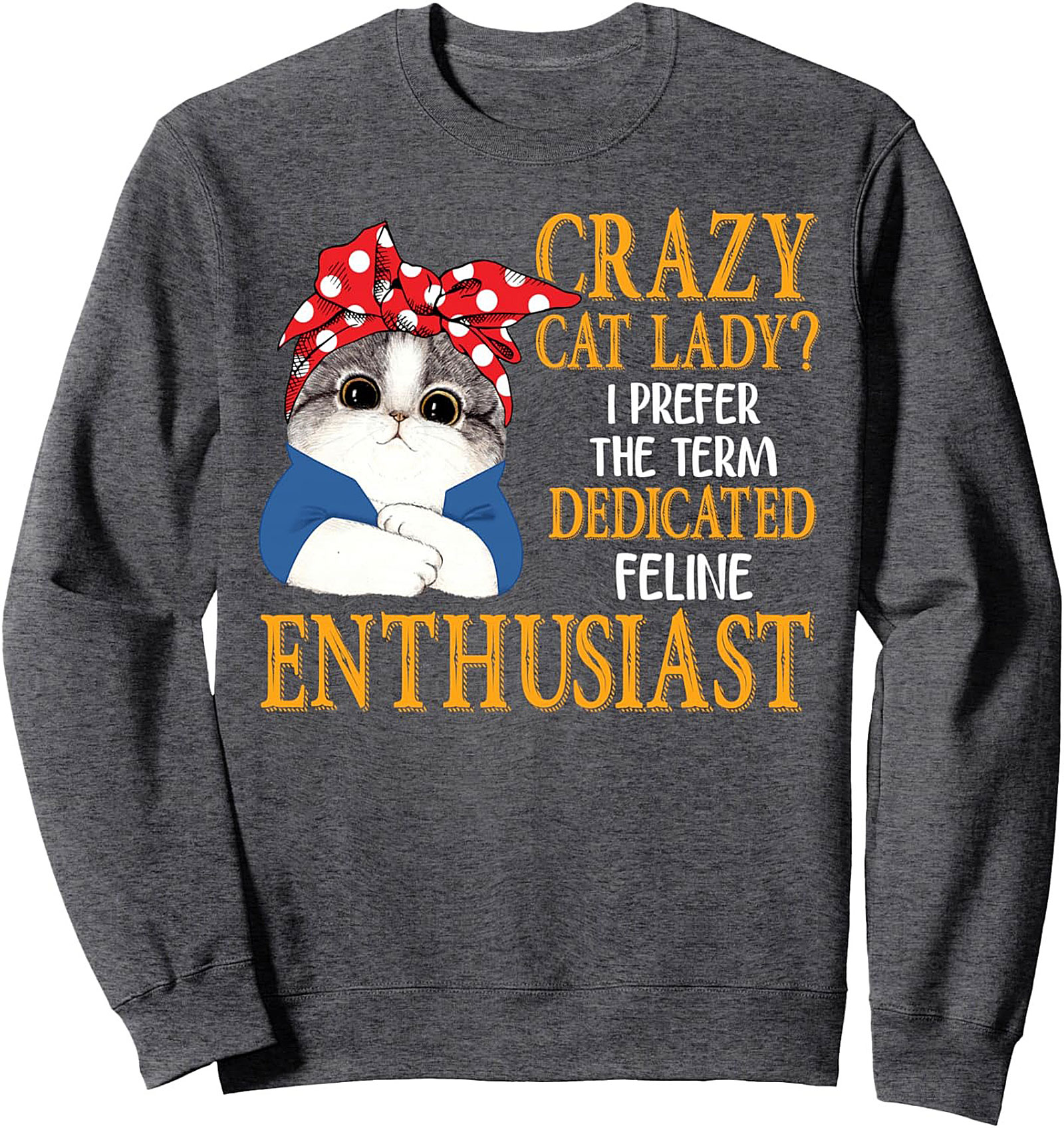 Cozy Dedicated Feline Enthusiast Sweatshirt Cat Lady Gift