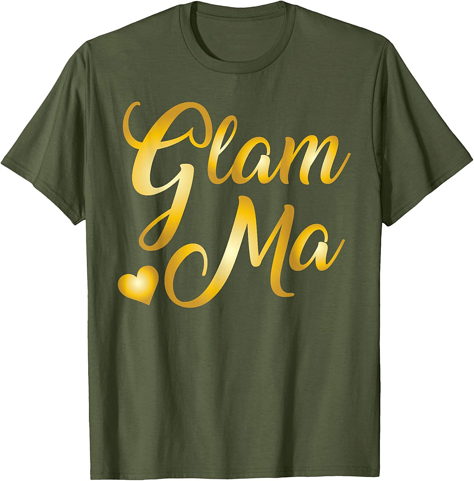Glam Ma T-Shirt Funny Golden Script Tee Gift for Grandma