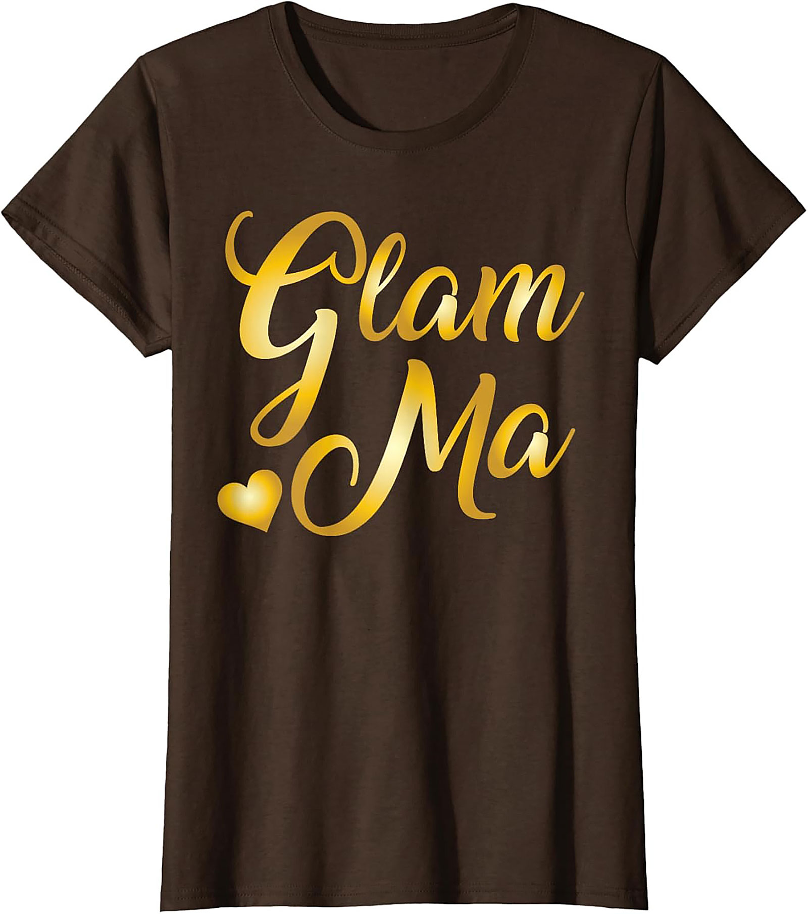 Glam Ma T-Shirt Funny Golden Script Tee Gift for Grandma