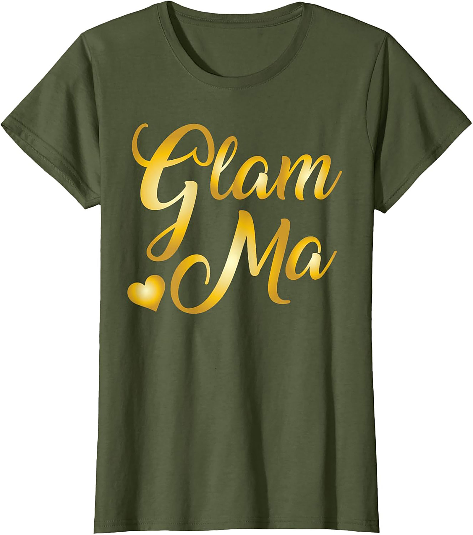 Glam Ma T-Shirt Funny Golden Script Tee Gift for Grandma