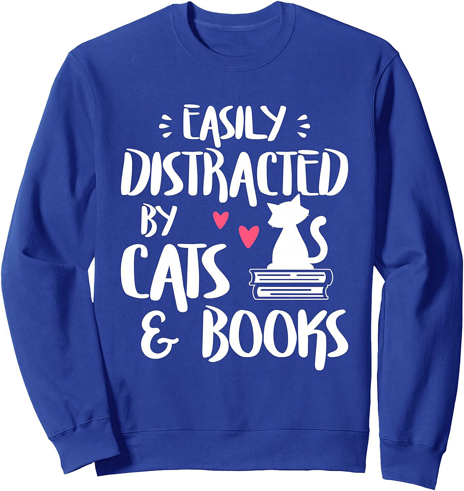 Cat & Book Lover Crewneck Sweatshirt Cozy Unisex Gift
