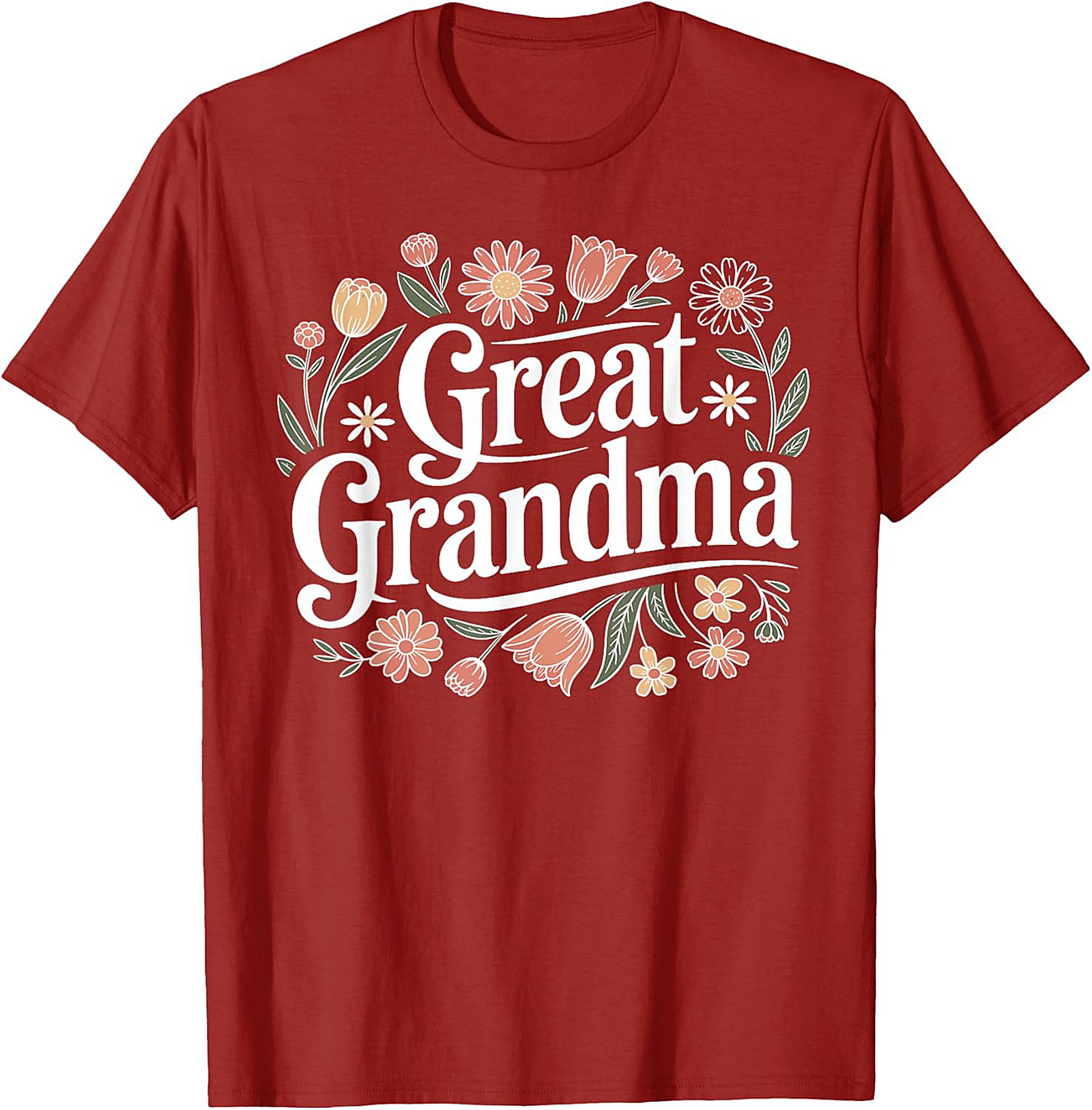  Great Grandma T-shirt Floral Graphic Tee Gift Idea