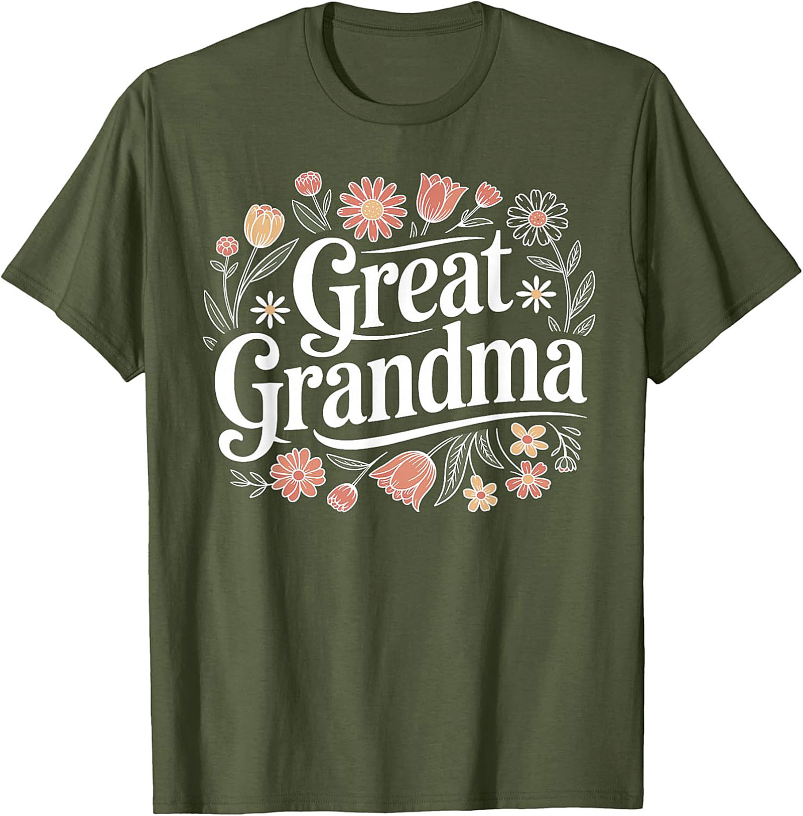  Great Grandma T-shirt Floral Graphic Tee Gift Idea