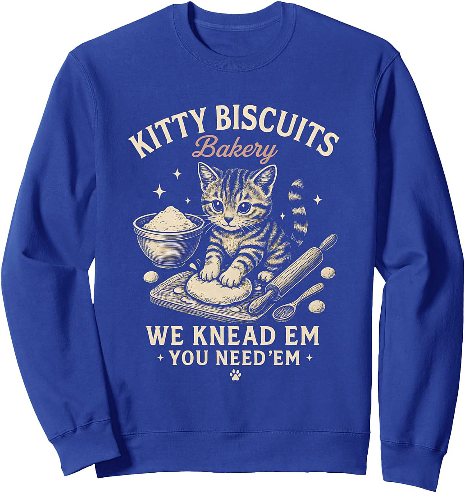 Kitty Biscuits Crewneck Sweatshirt Cozy Cat Pullover Gift