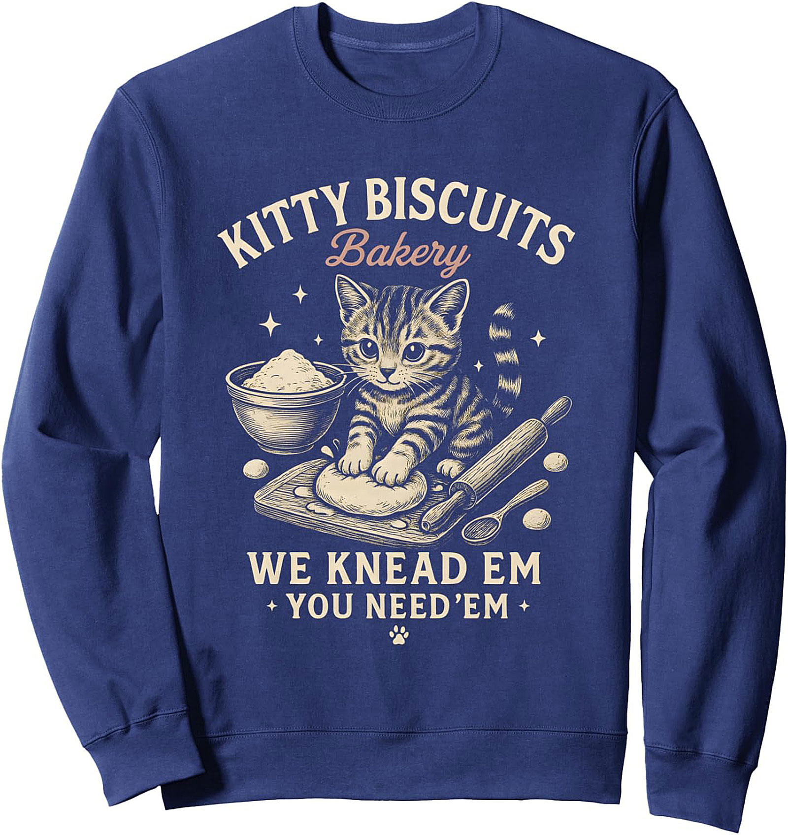 Kitty Biscuits Crewneck Sweatshirt Cozy Cat Pullover Gift