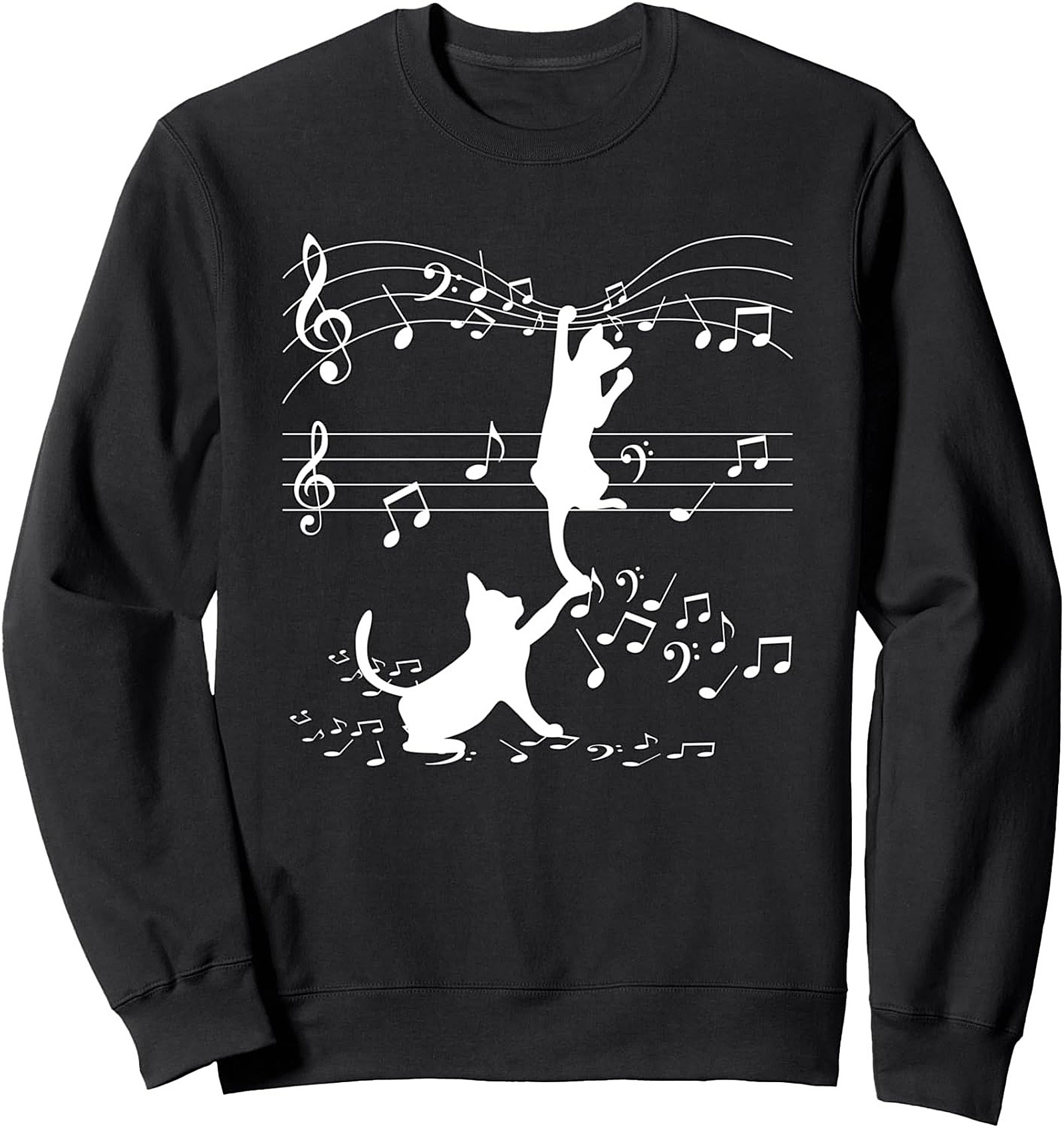 Musical Cat Crewneck Sweatshirt Cozy Gift Idea