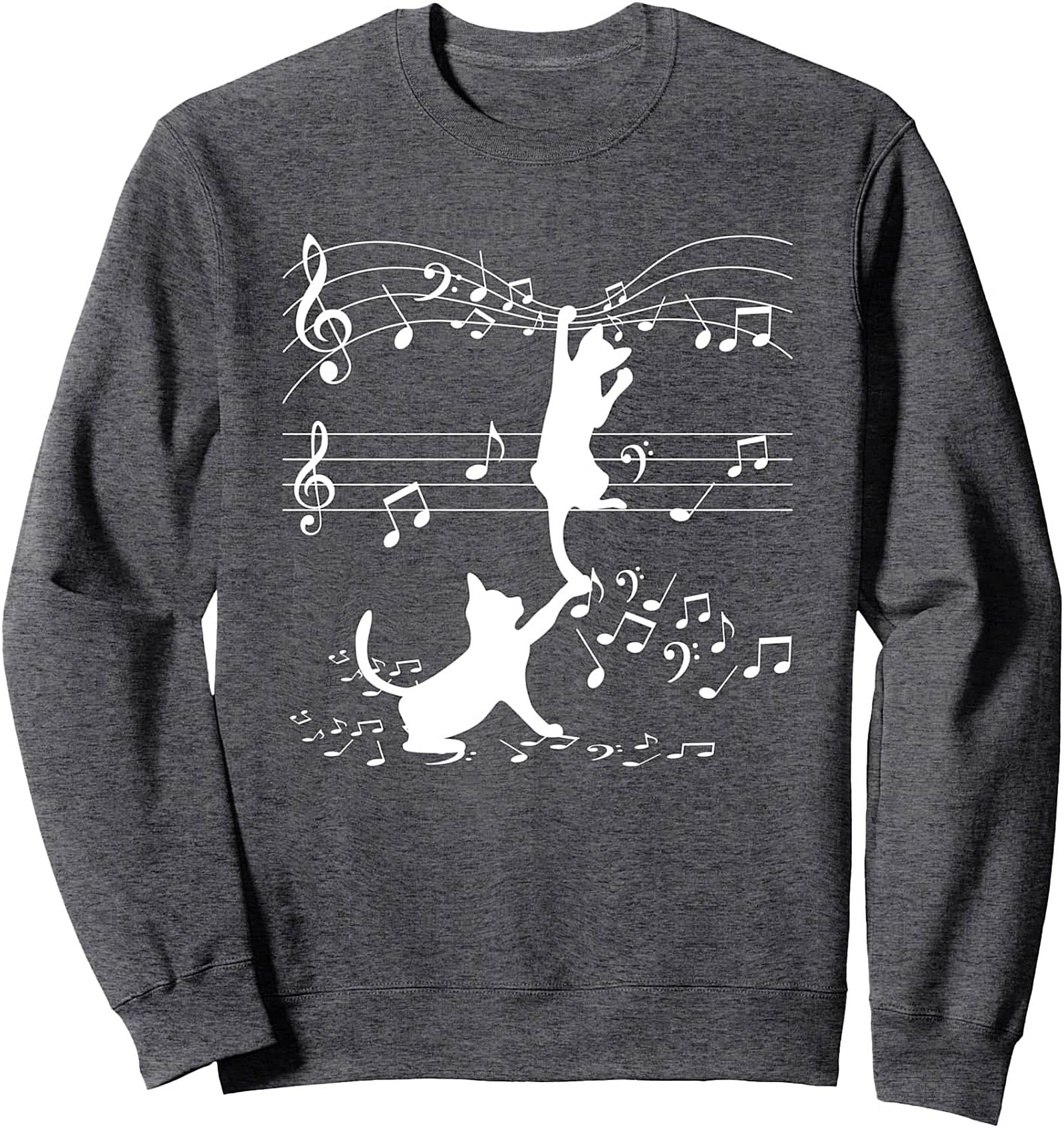 Musical Cat Crewneck Sweatshirt Cozy Gift Idea