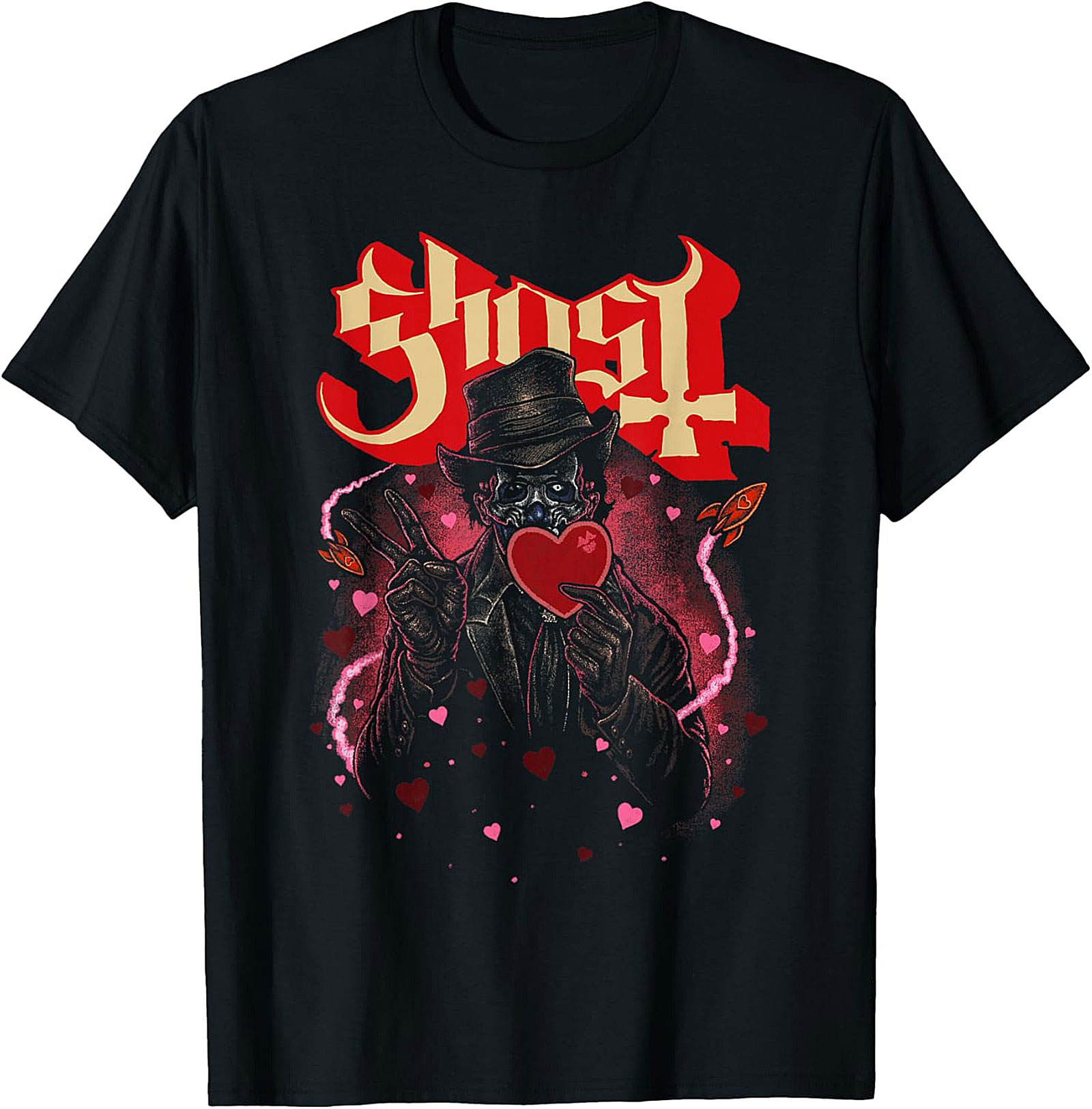 Ghost Band T-shirt Papa Emeritus Heart Graphic Tee