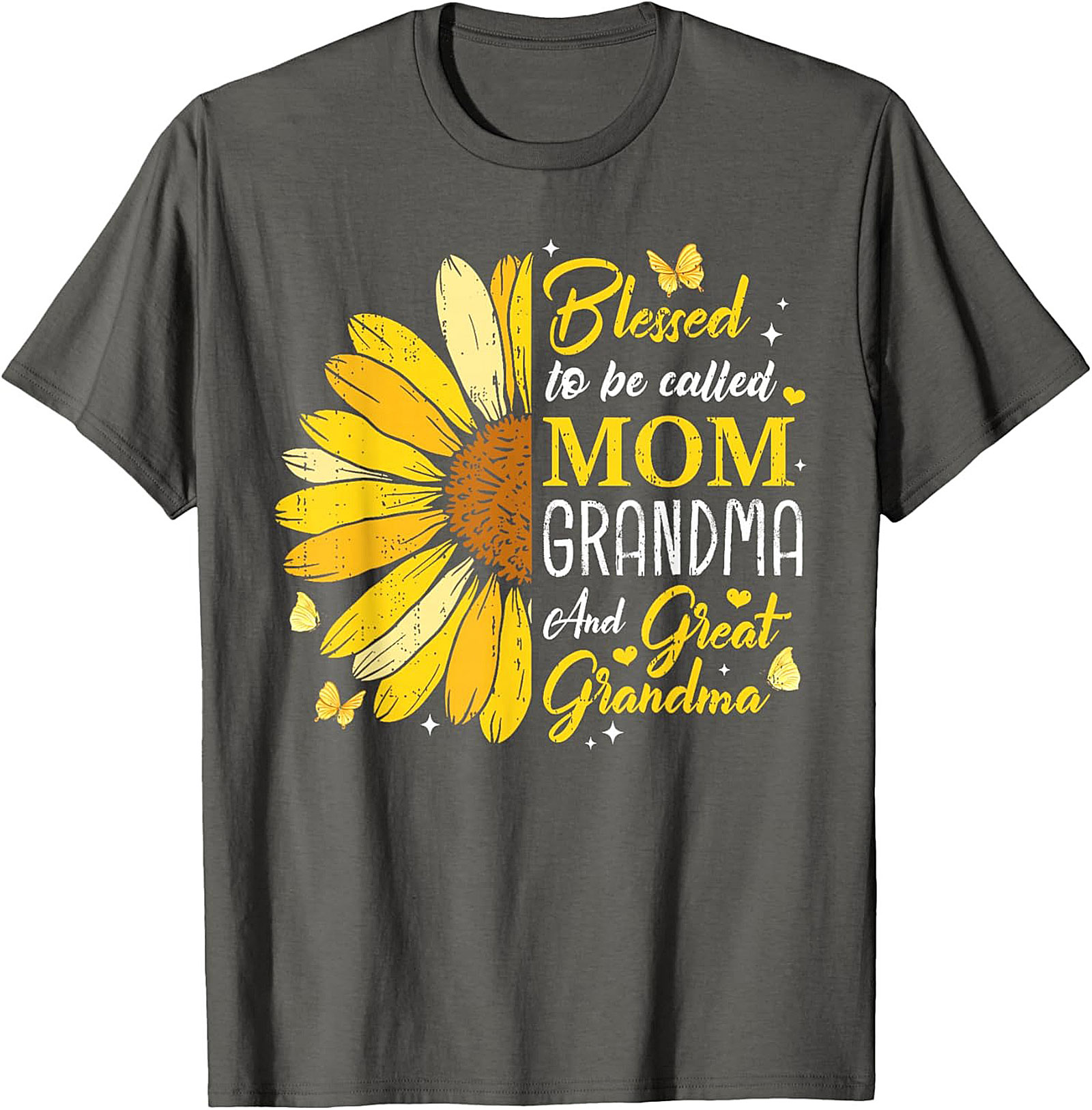  Blessed Mom Grandma Great Grandma Sunflower T-shirt Gift