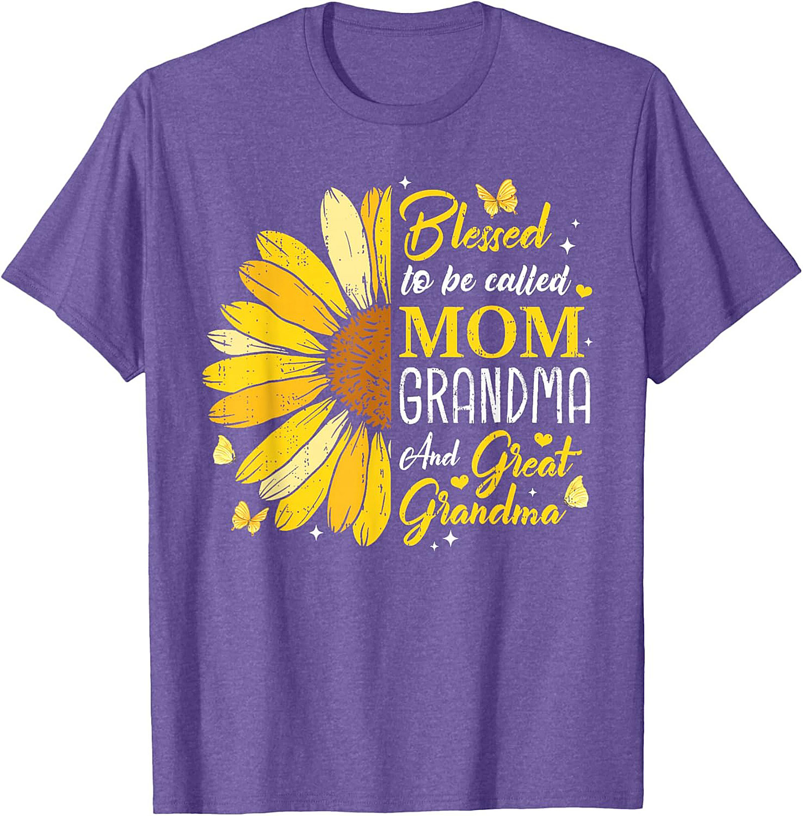  Blessed Mom Grandma Great Grandma Sunflower T-shirt Gift