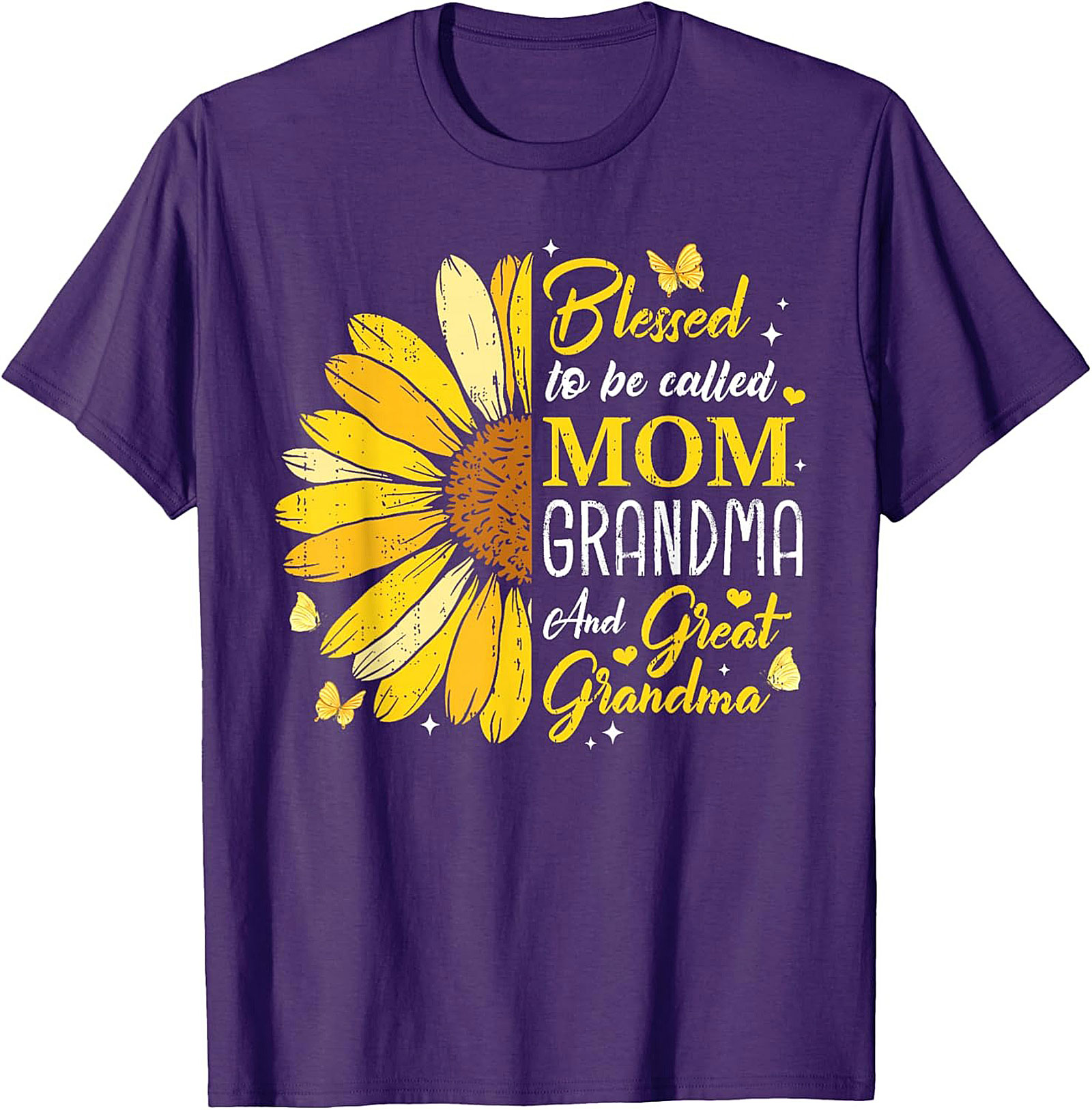  Blessed Mom Grandma Great Grandma Sunflower T-shirt Gift