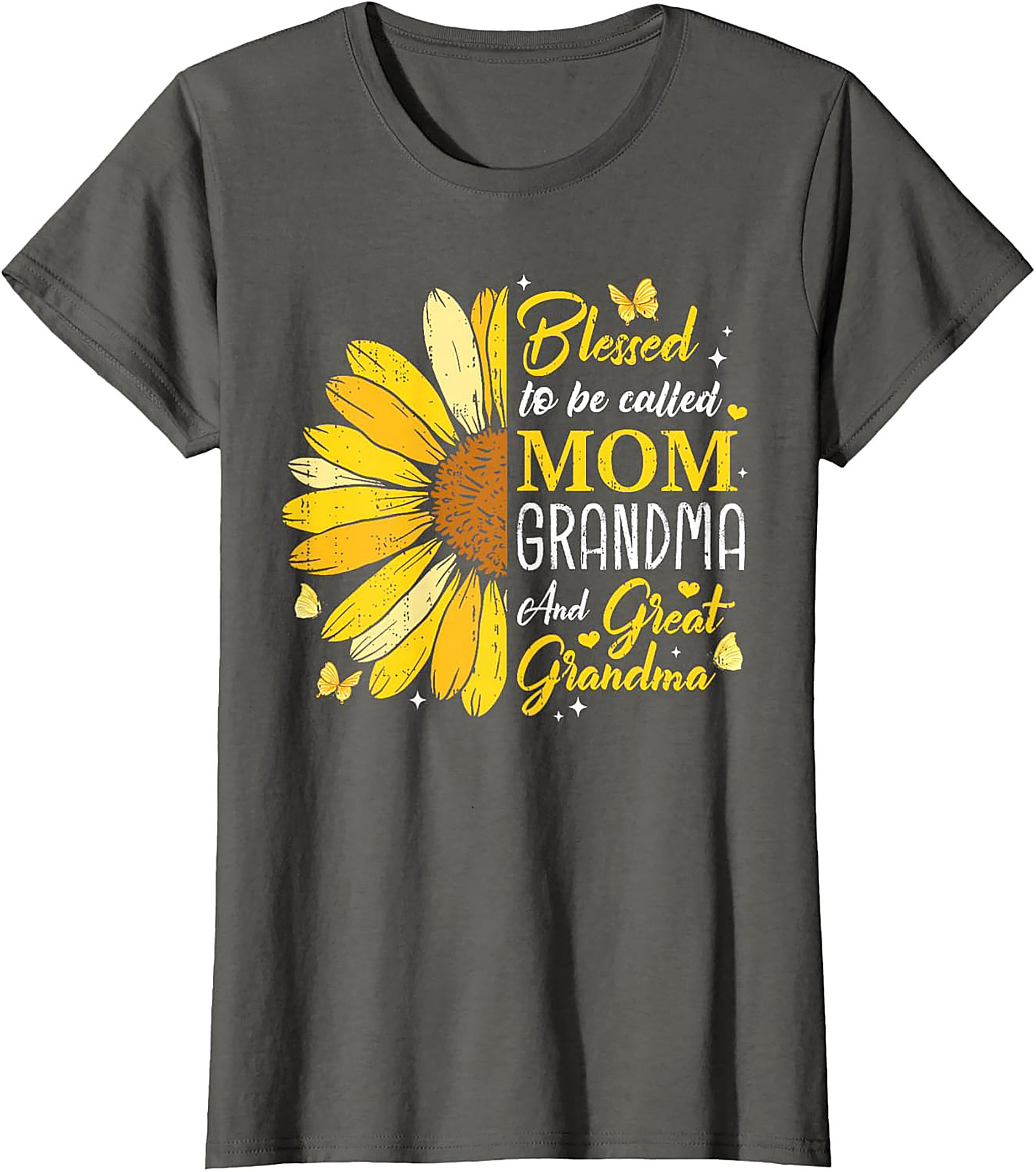  Blessed Mom Grandma Great Grandma Sunflower T-shirt Gift