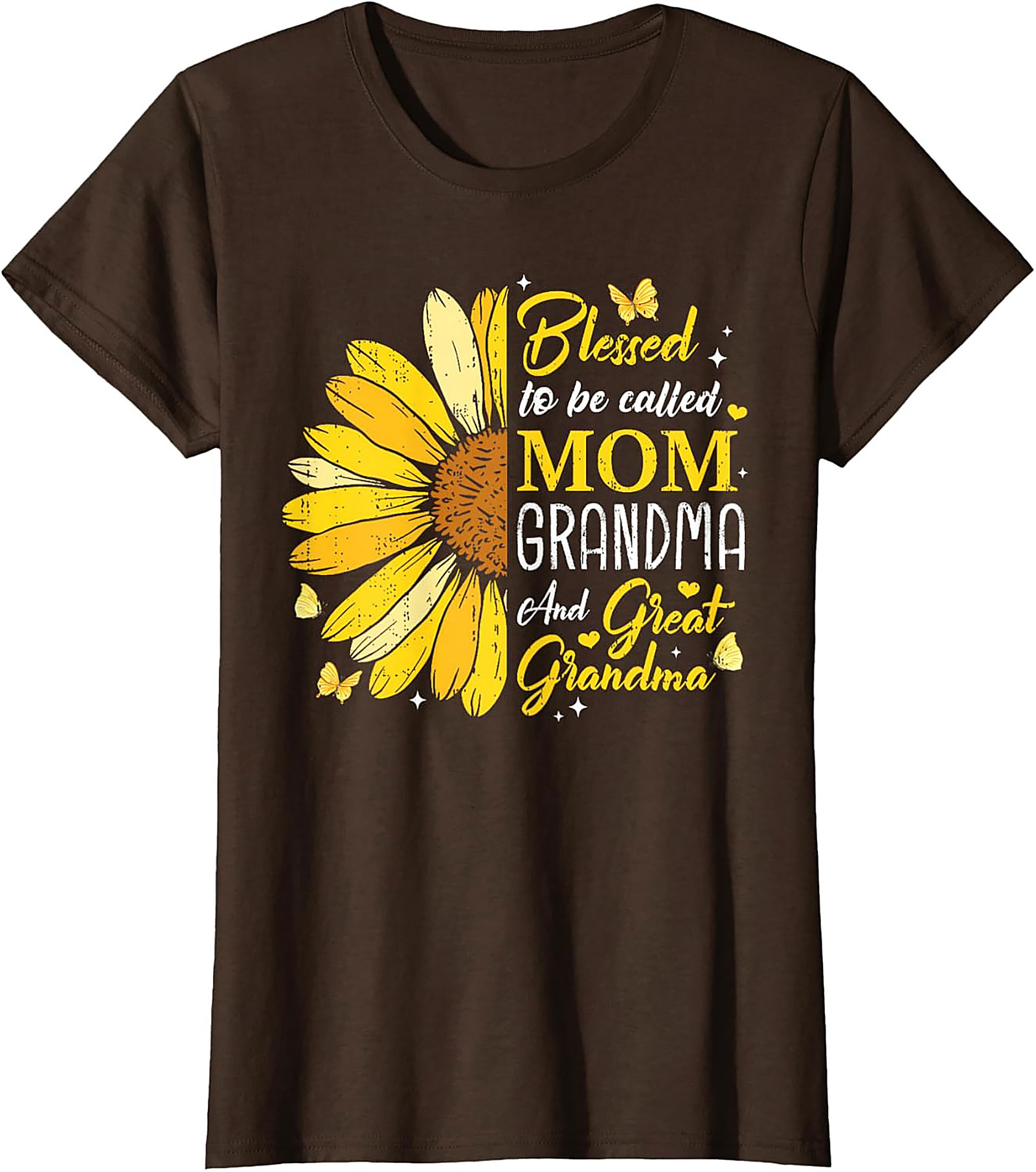  Blessed Mom Grandma Great Grandma Sunflower T-shirt Gift