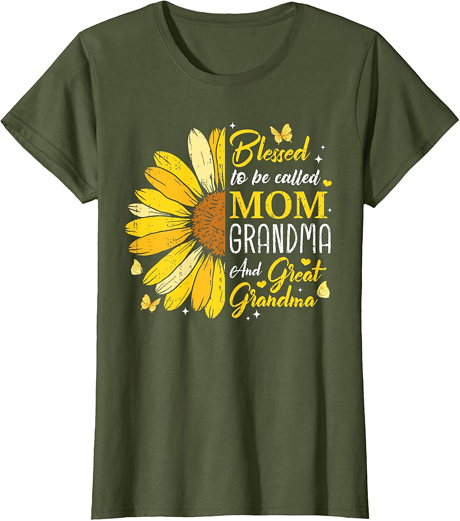  Blessed Mom Grandma Great Grandma Sunflower T-shirt Gift