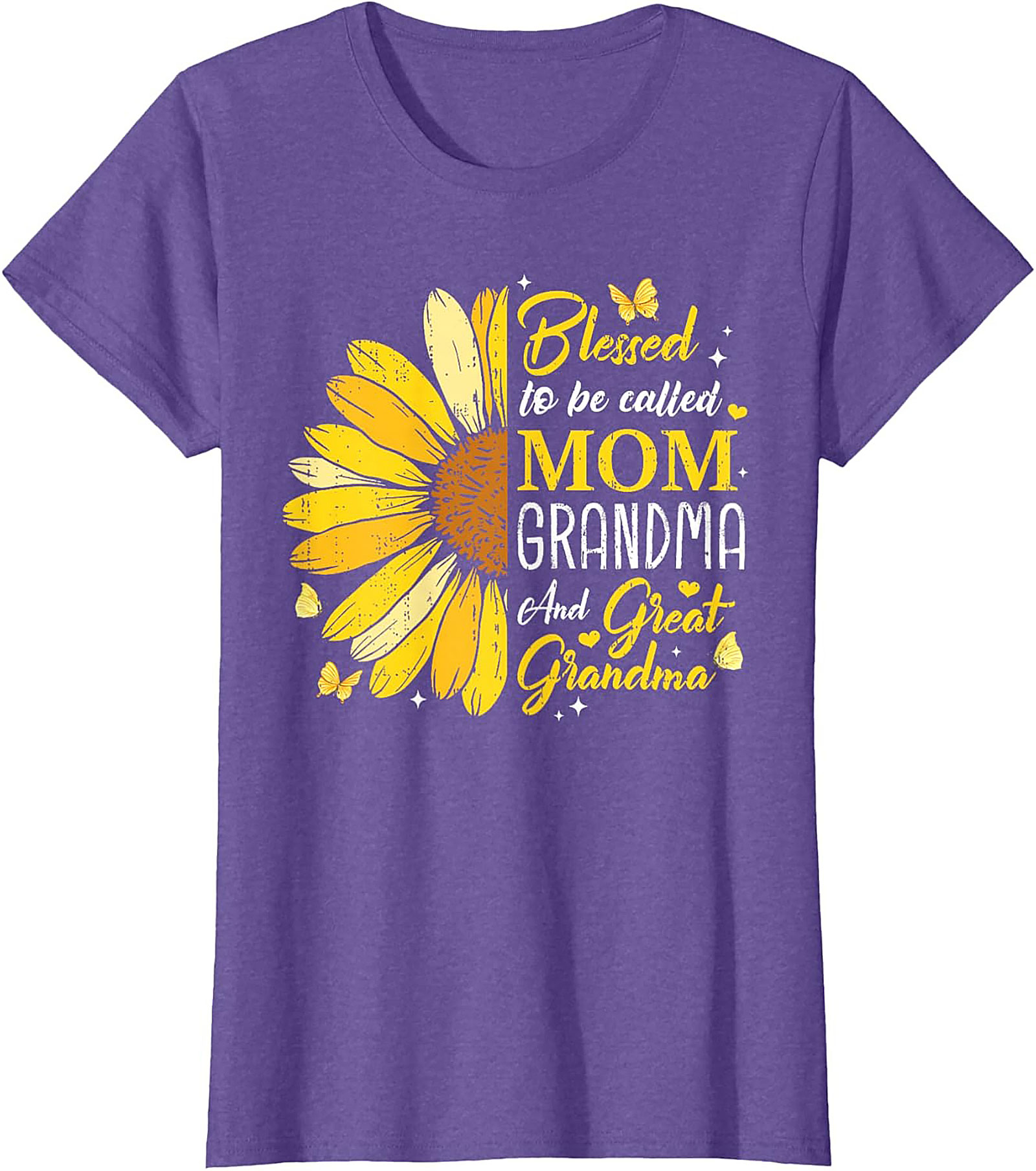  Blessed Mom Grandma Great Grandma Sunflower T-shirt Gift